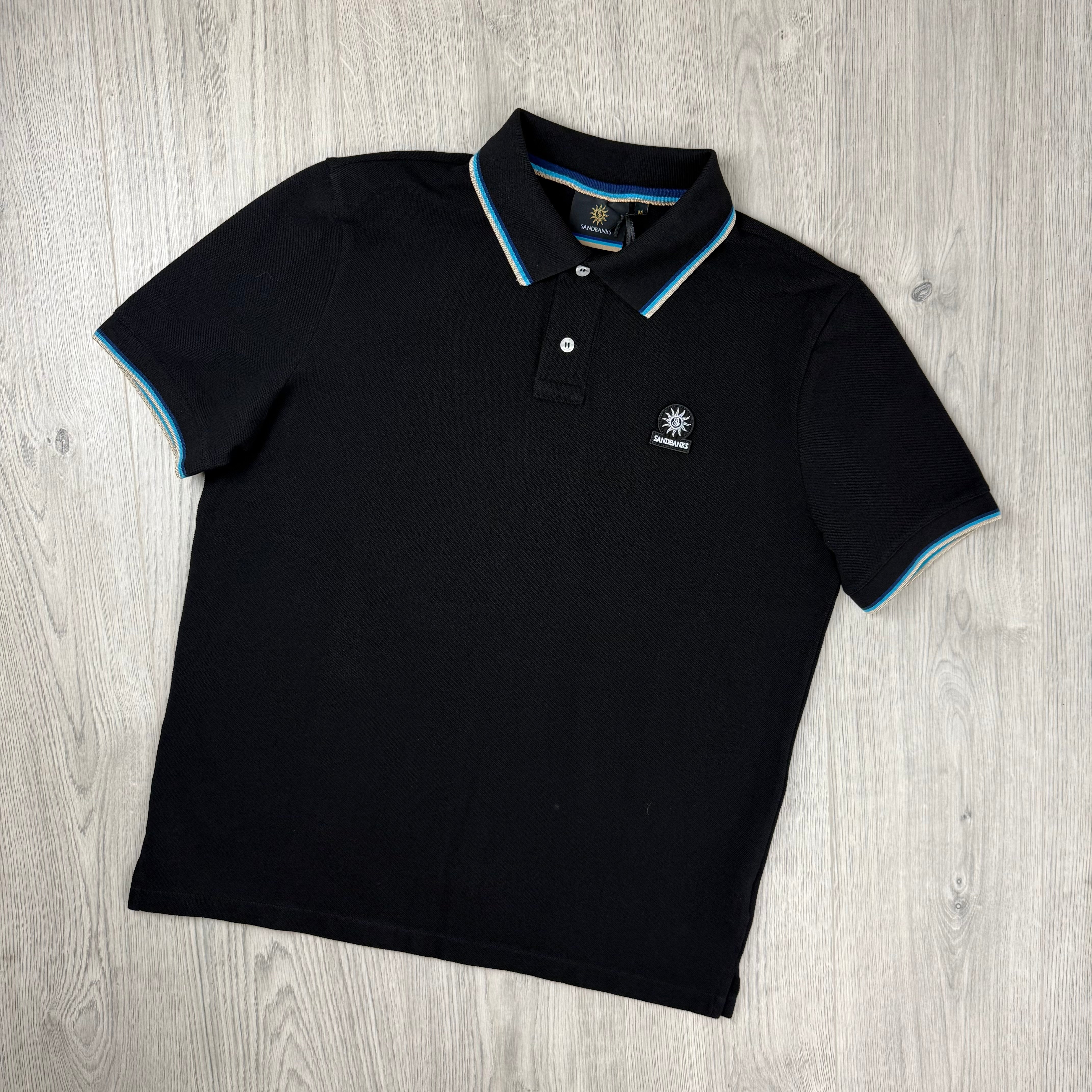 Sandbanks Badge Logo Polo Shirt - Black