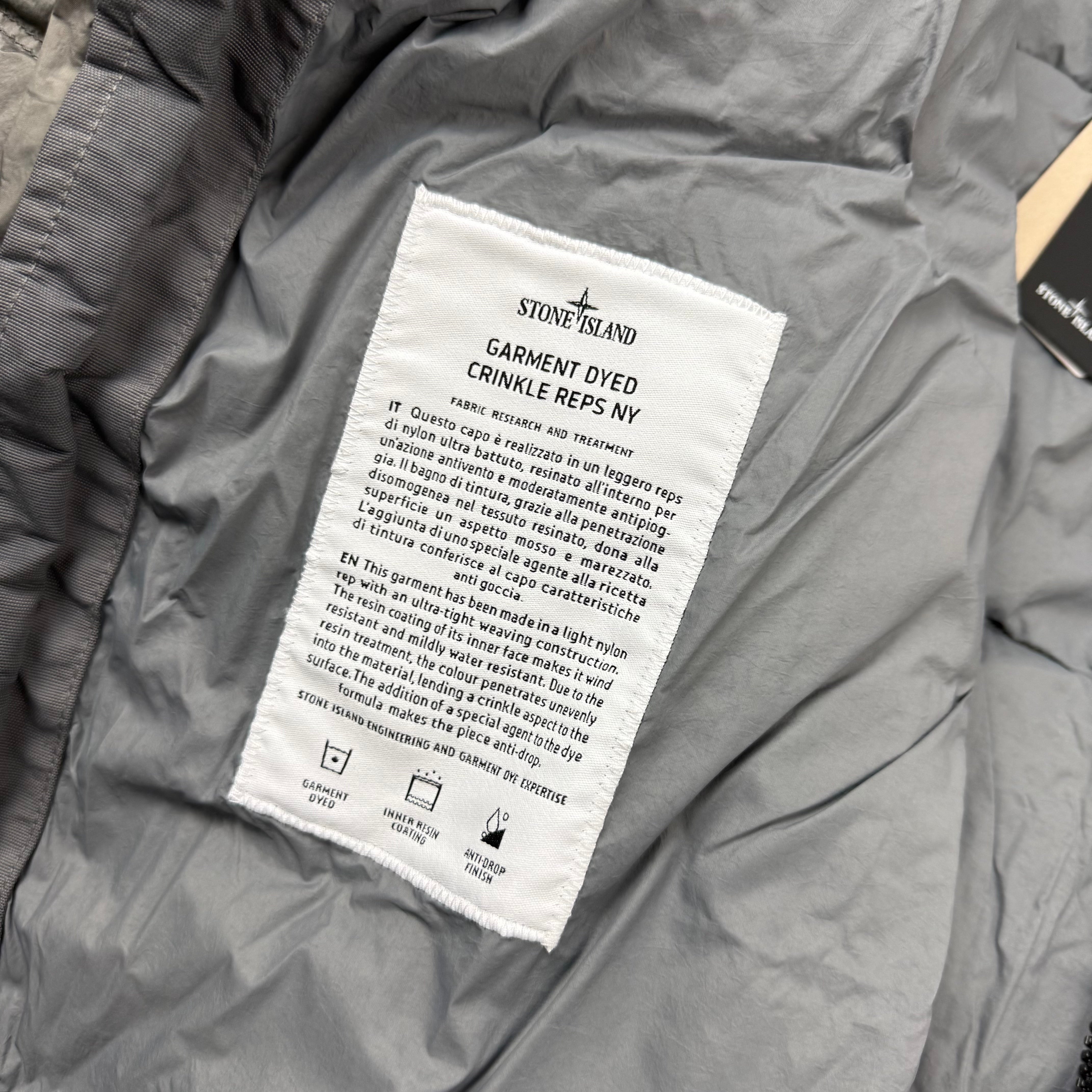 Stone Island Crinkle Reps Down Jacket - Cement