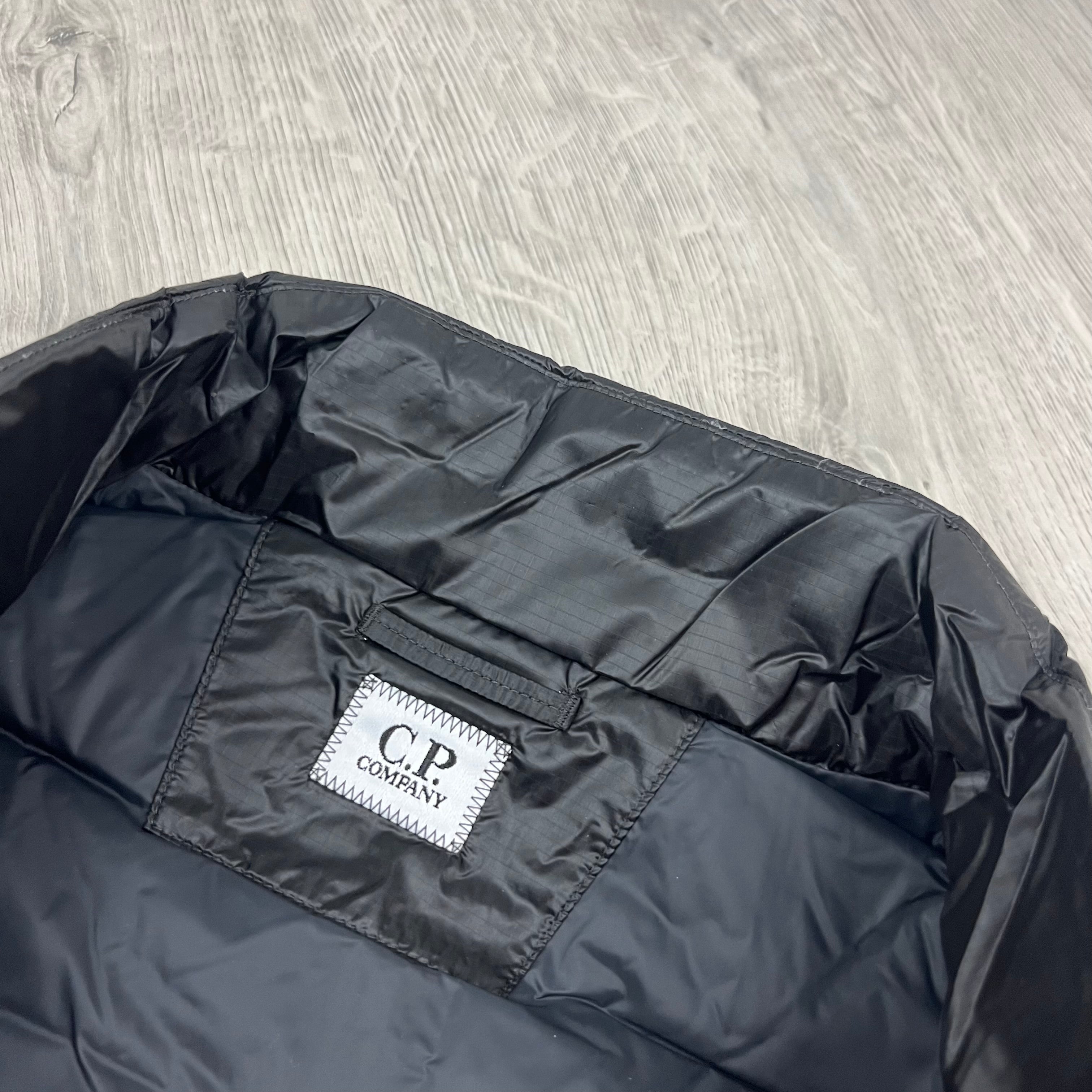 Men's CP Company D.D Shell Down Gilet in Black. On sale at Open Attire.