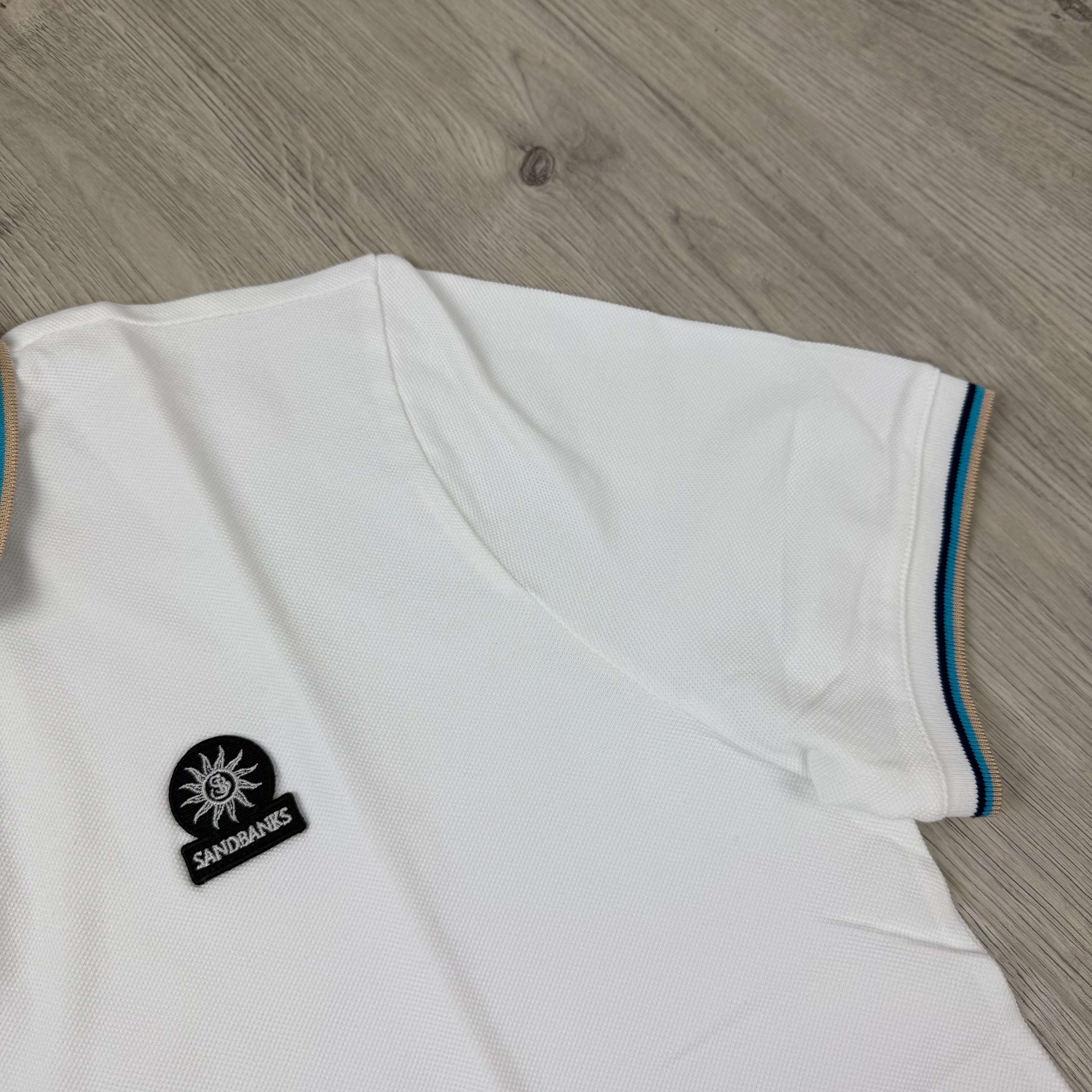 Sandbanks Badge Logo Polo Shirt - White