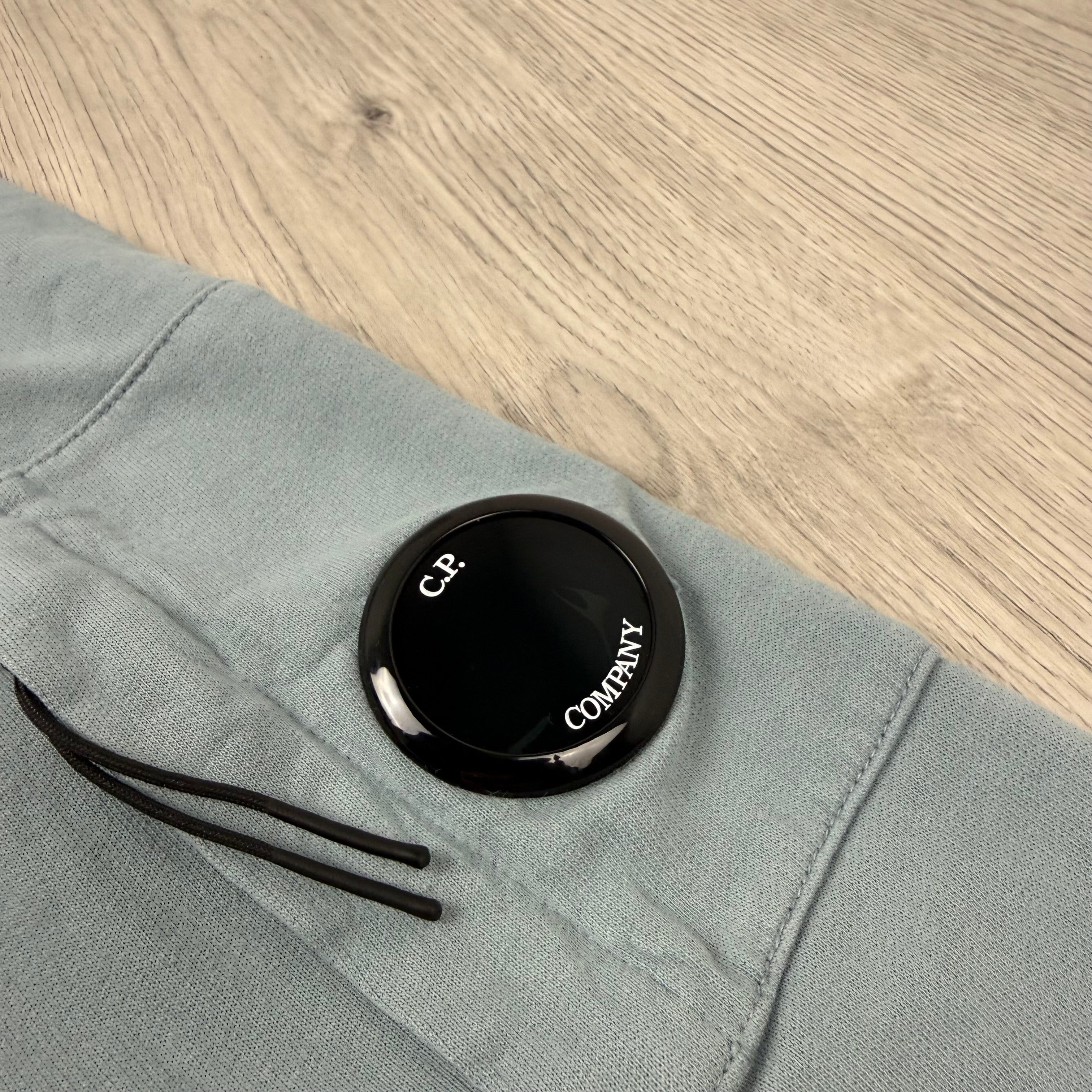 CP Company Light Fleece Zip Hoodie - Silver Blue