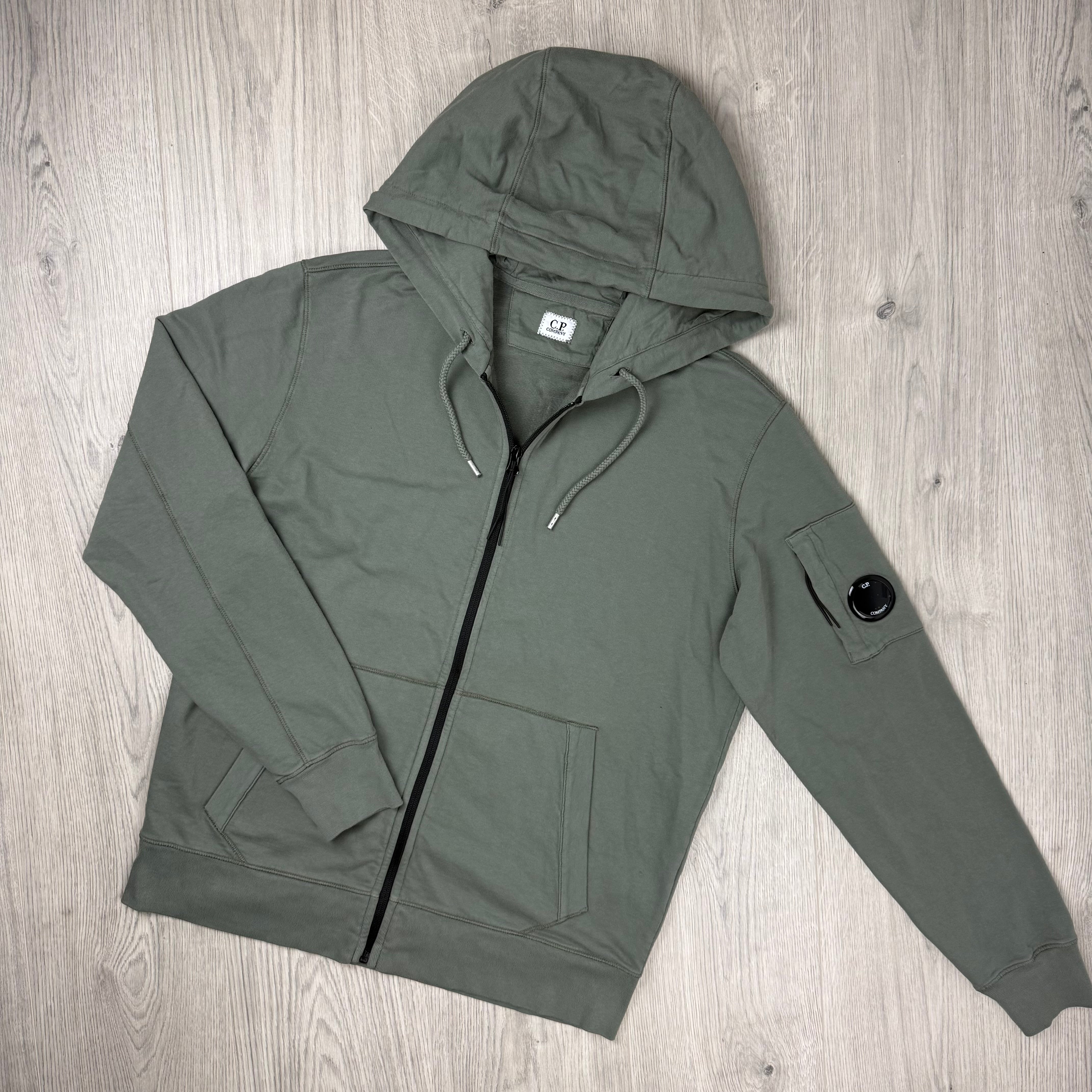 CP Company Light Fleece Zip Hoodie - Gunmetal