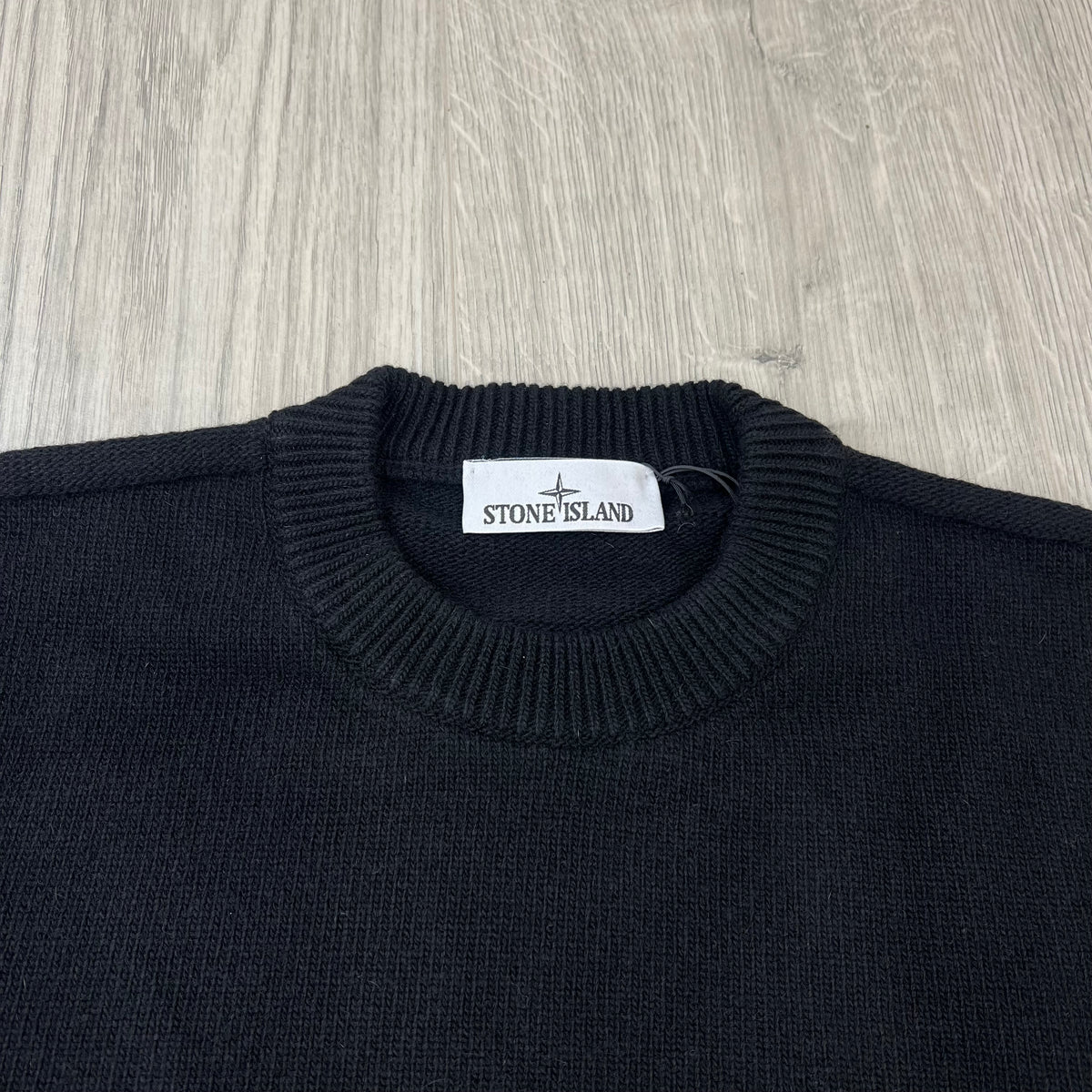 Stone Island Lambswool Knit Sweatshirt - Black