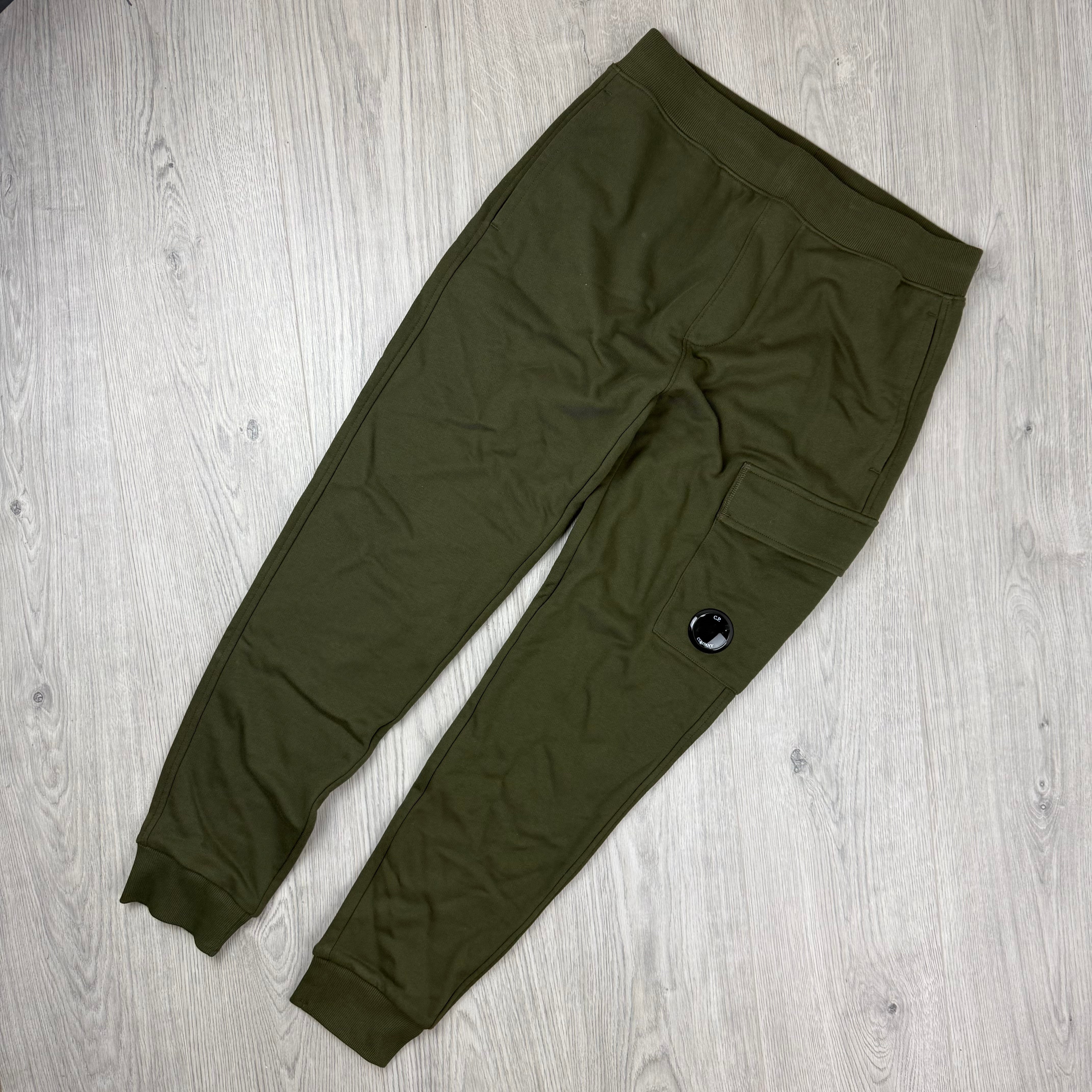 CP Company Raised Fleece Sweatpants - Ivy Green