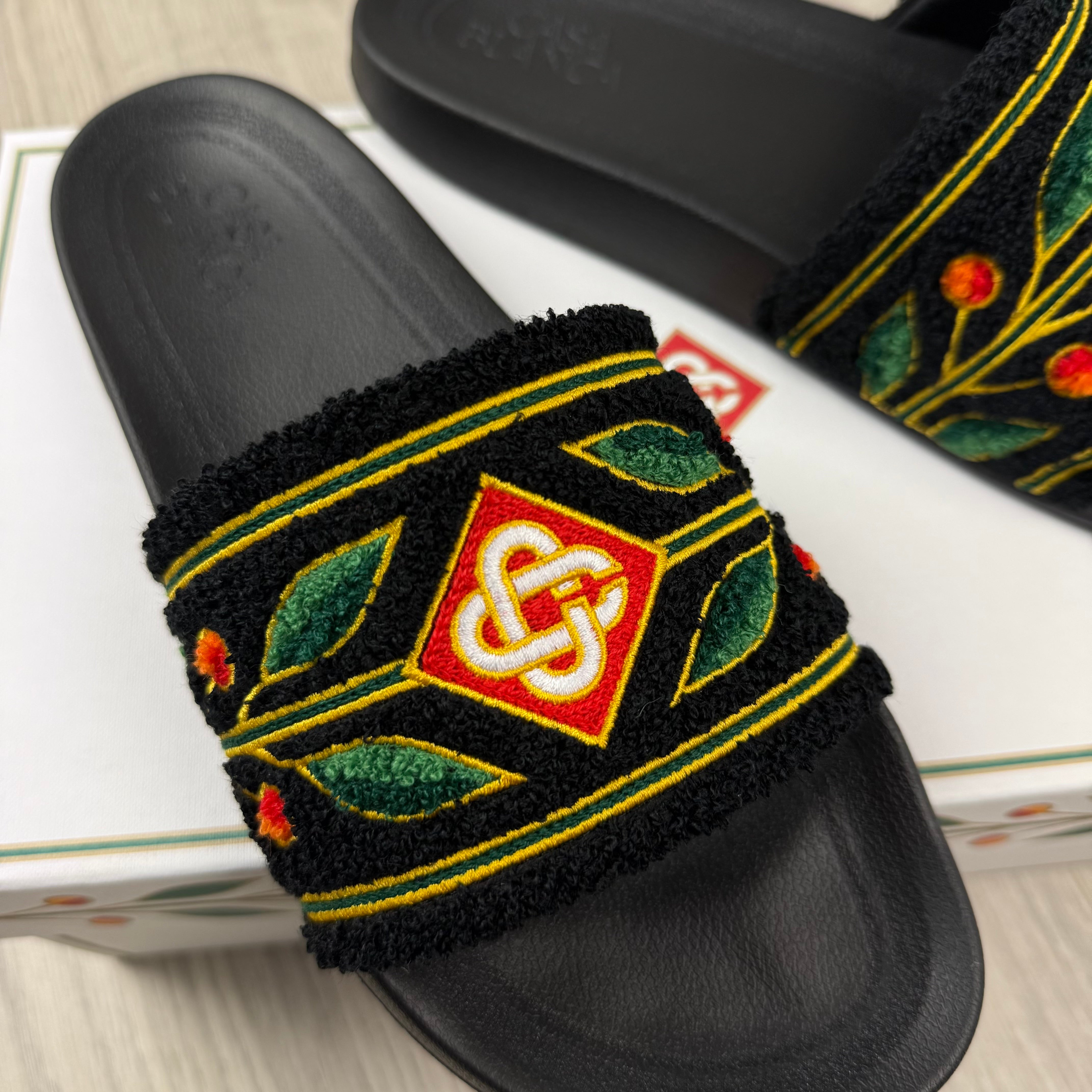 Casablanca Laurel Terry Slides - Black