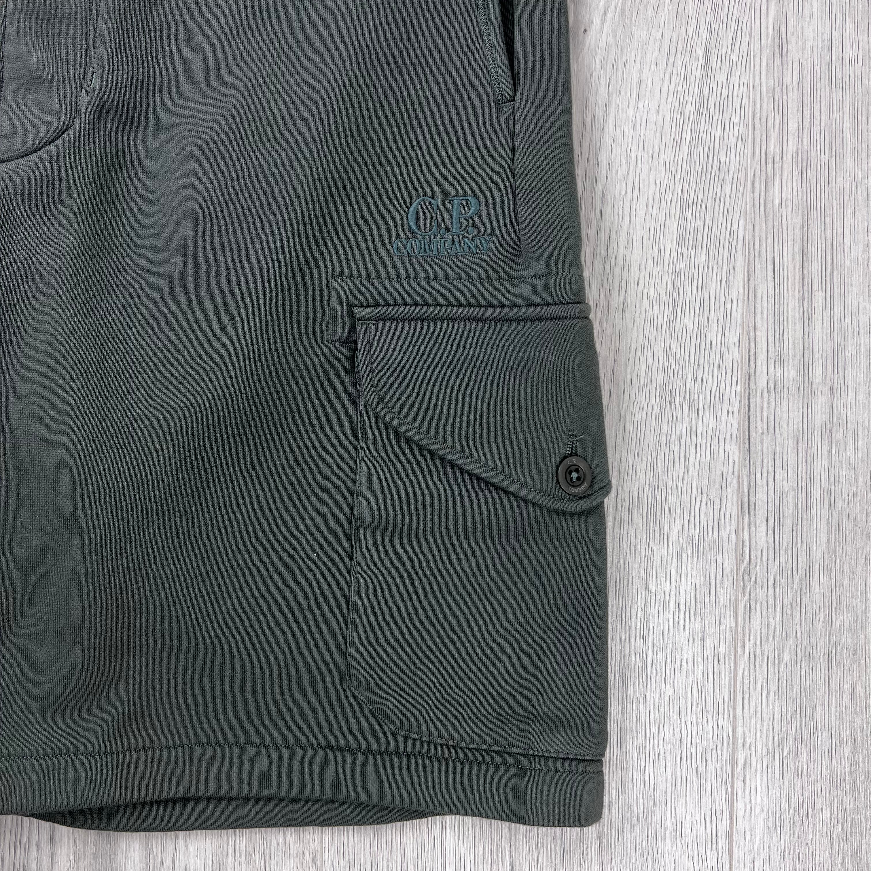 CP Company Raised Fleece Jersey Shorts - Gunmetal