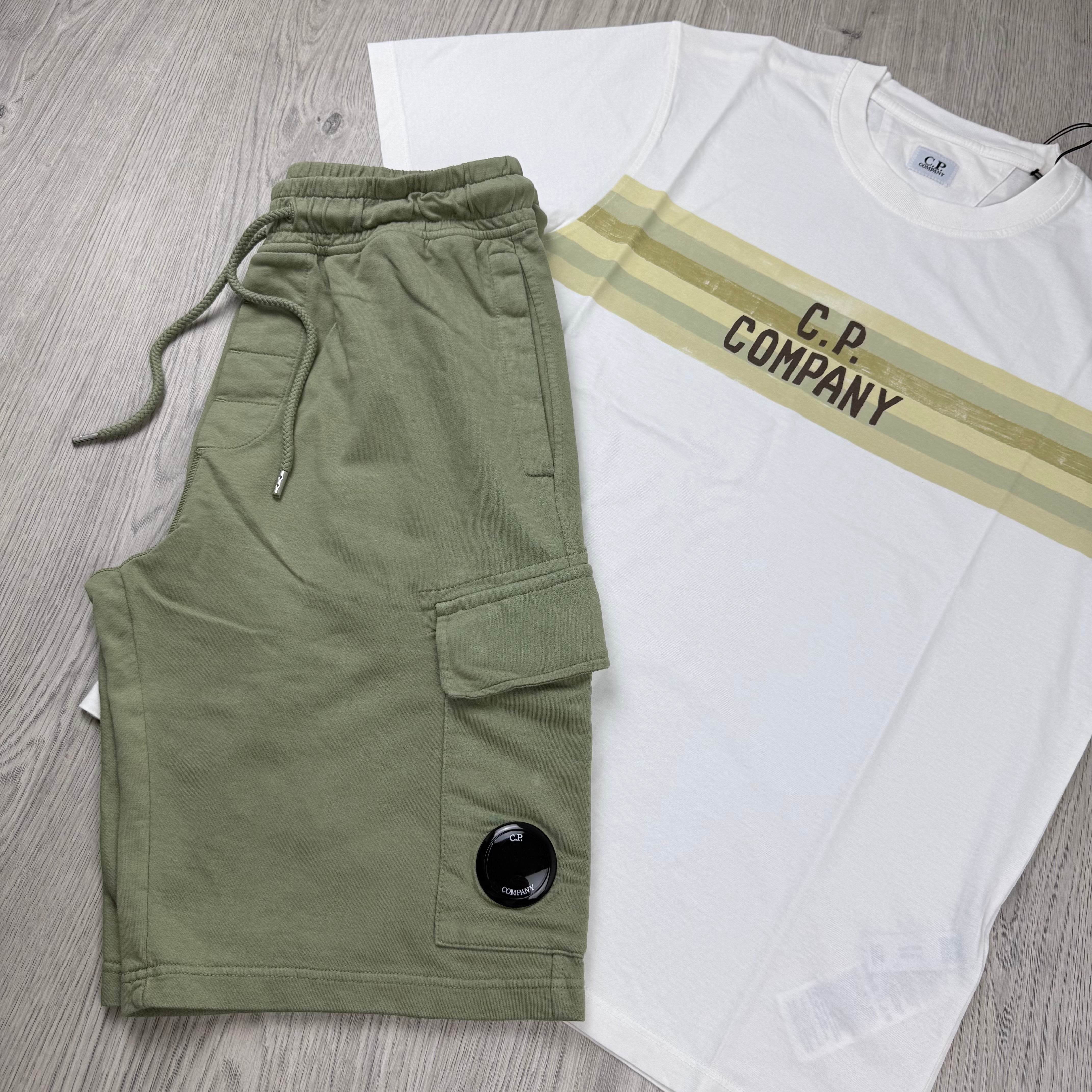 CP Company Set - White/Moss Gray