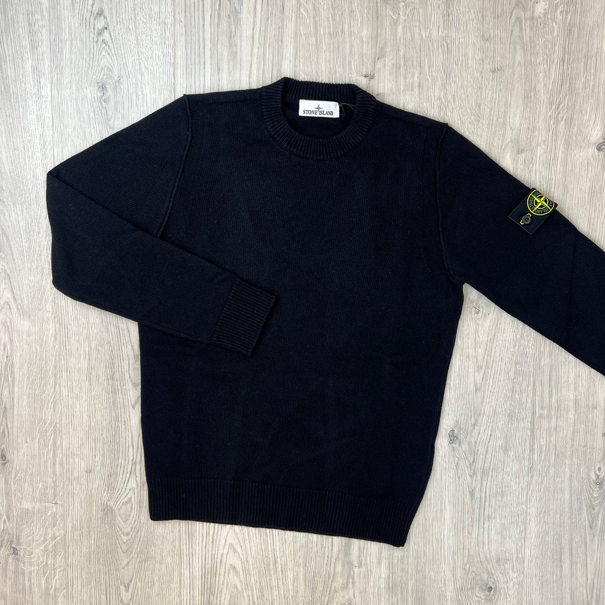Stone Island Lambswool Knit Sweatshirt - Black