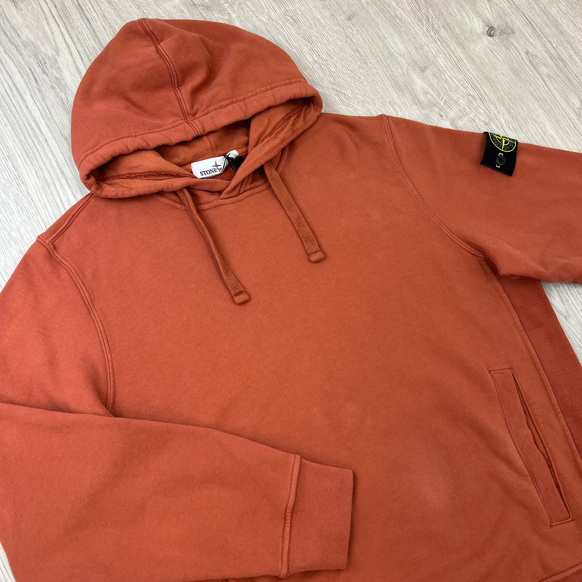 Stone Island Dyed Hoodie - Brick Red