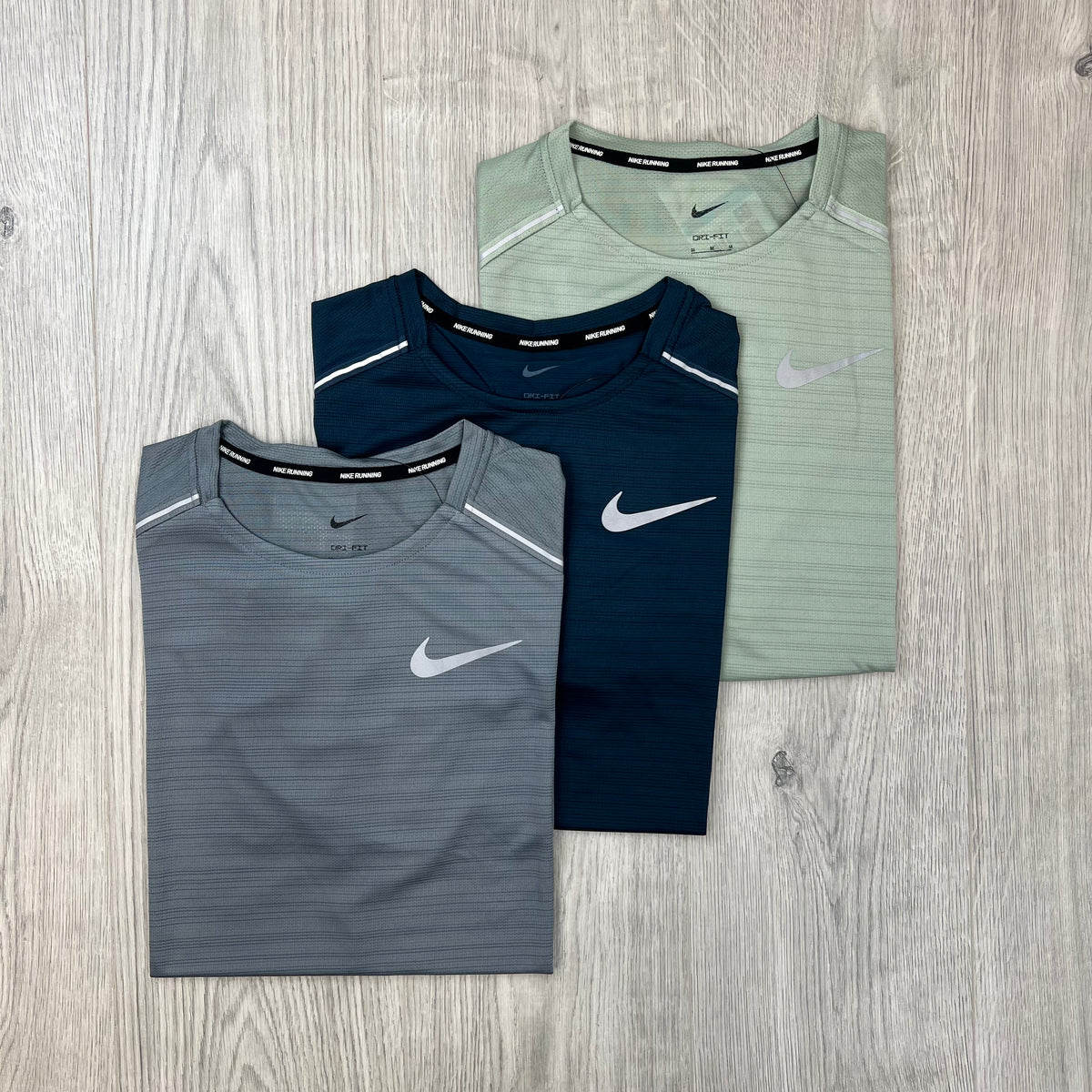 Nike 'Miler' T-Shirt Set - Sage, Navy & Grey