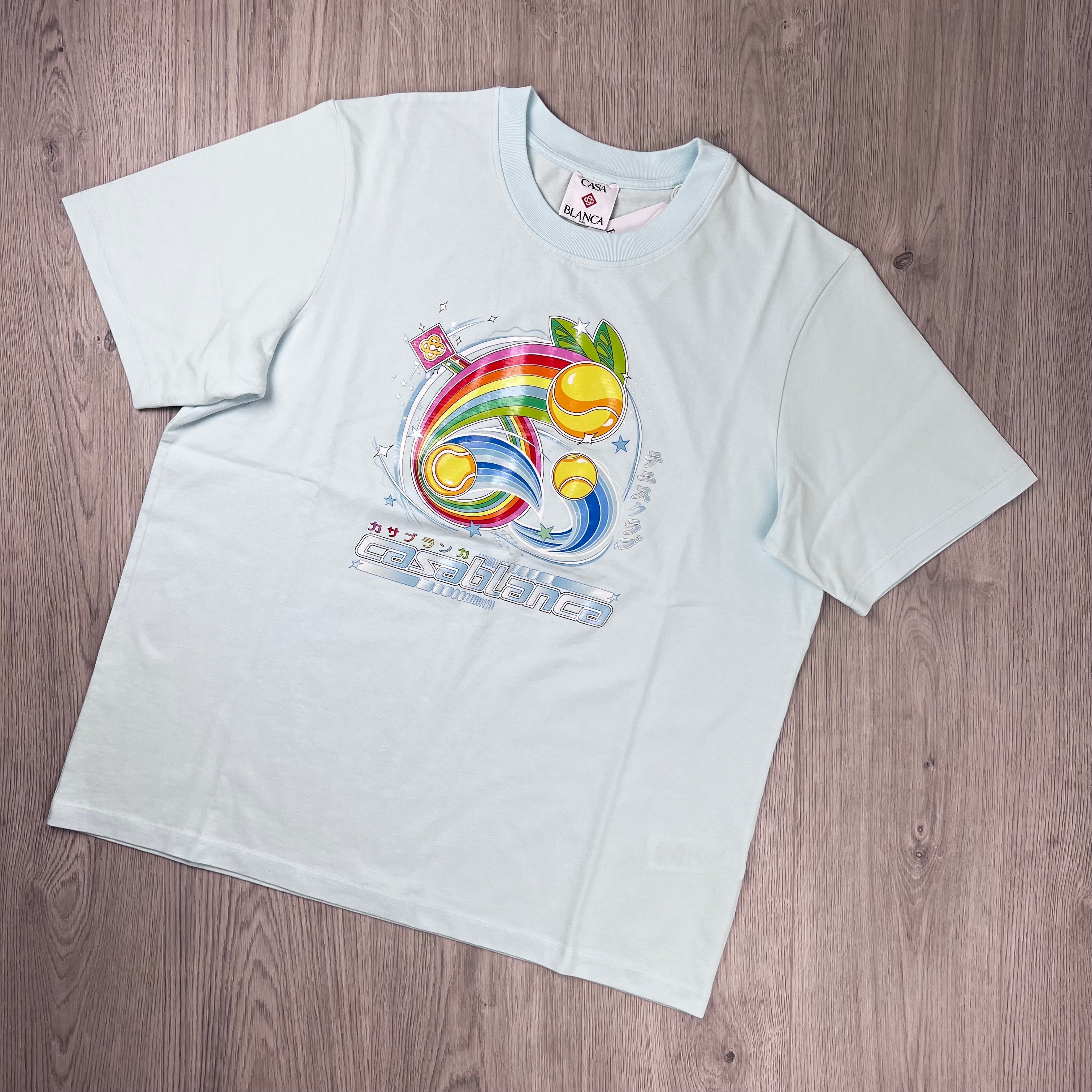 Casablanca 'Manga Tennis Ball' T-Shirt - Blue