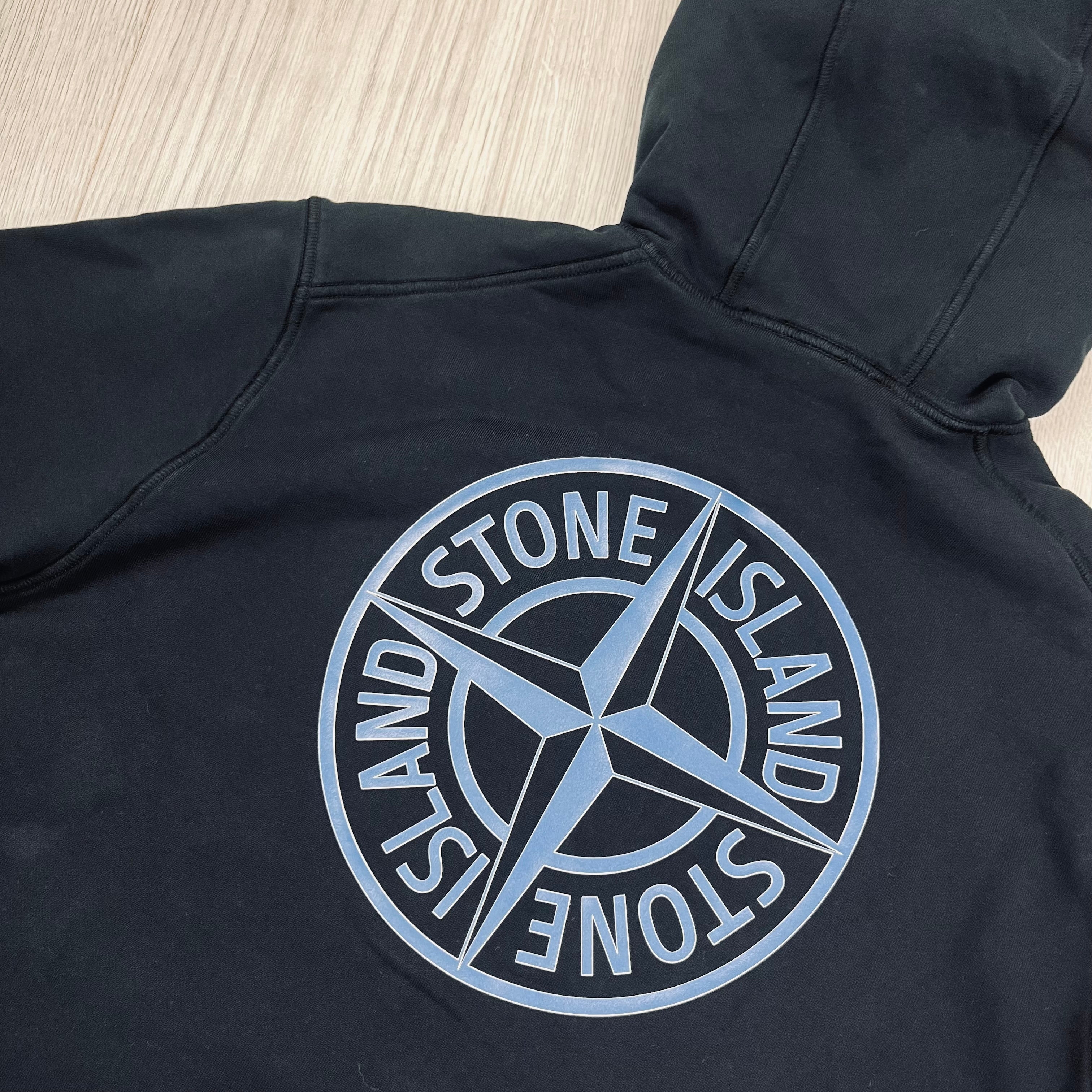 Stone Island 'Institutional Two' Hoodie in Black. On sale at Open Attire. 