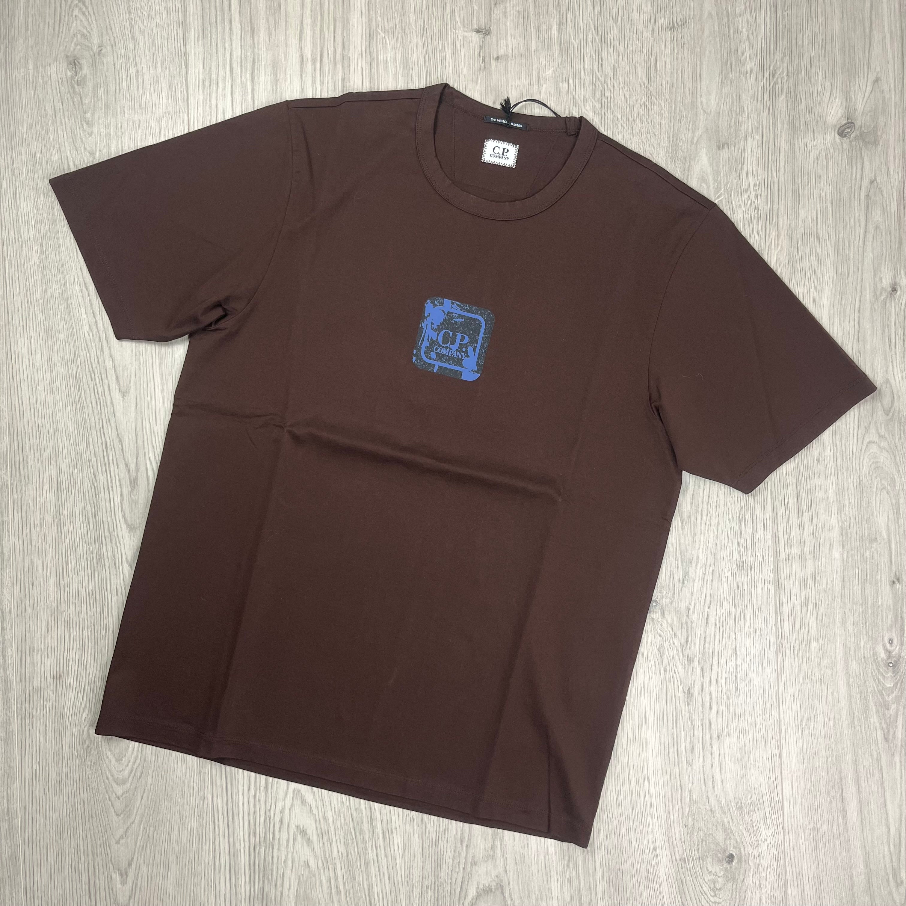 CP Company Metropolis Series T-Shirt in Rum Raisin. On sale at Open Attire.