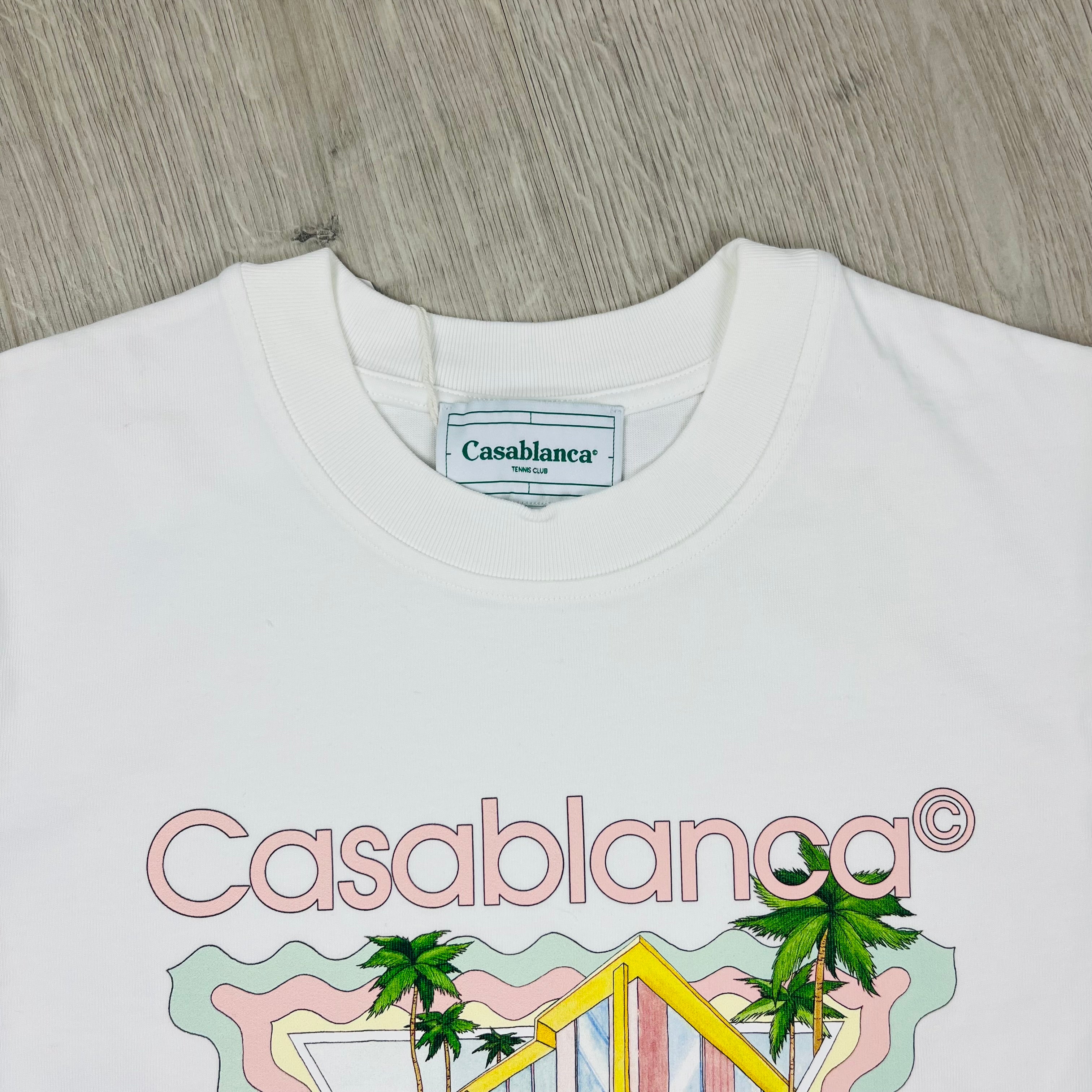 Casablanca 'Maison de Reve' Tennis Club T-shirt in White. On sale at Open Attire.