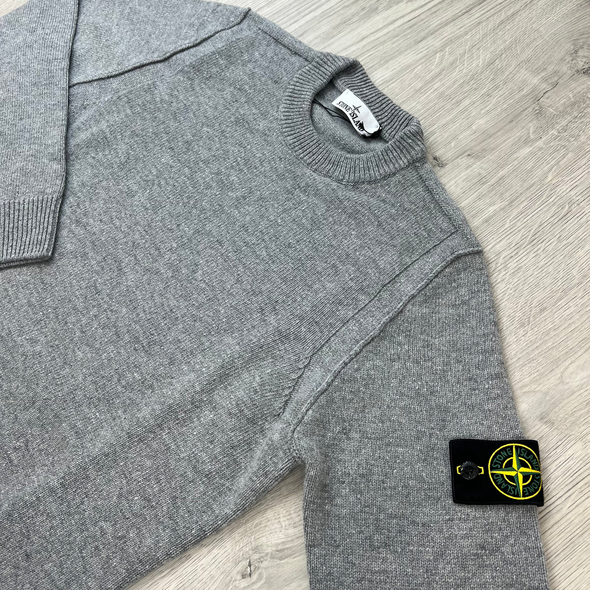 Stone Island Lambswool Knit Sweatshirt - Grey Melange