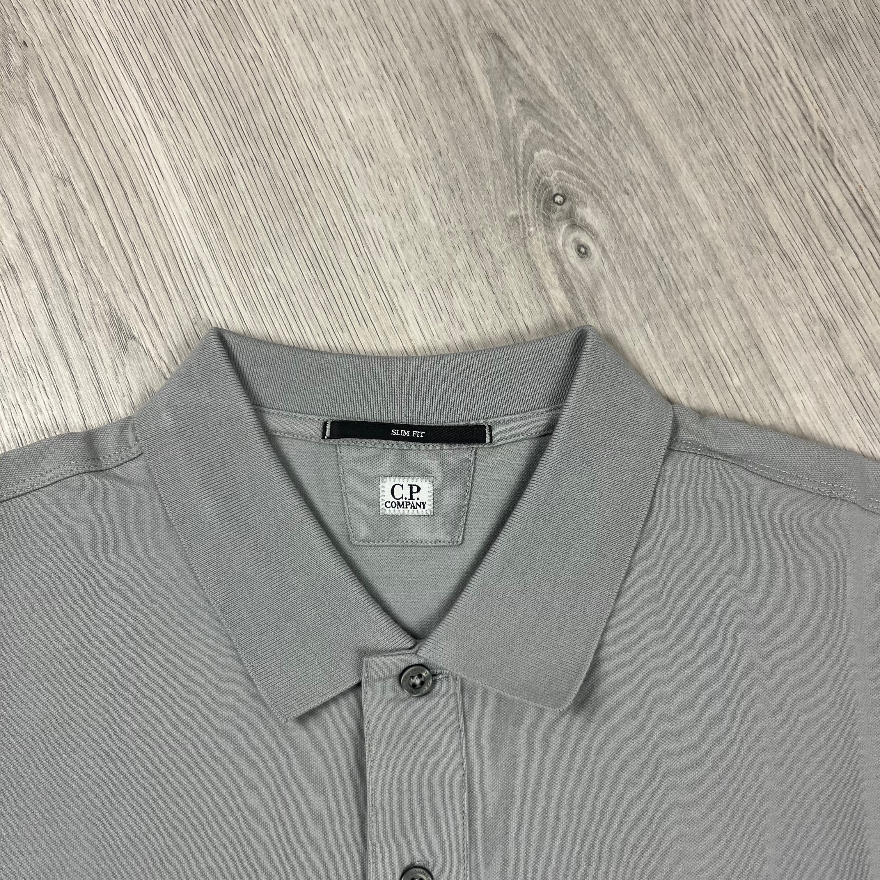 CP Company Piquet Polo Shirt - Drizzle