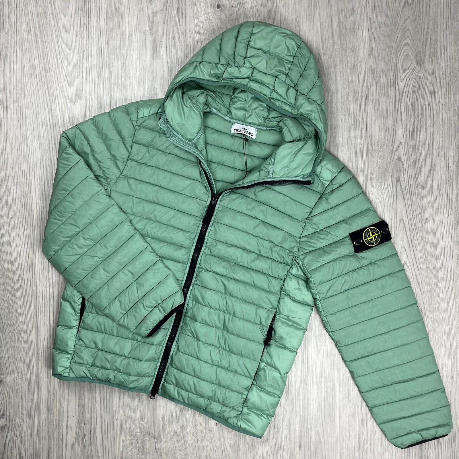 Stone Island Woven Down Jacket - Sage Green