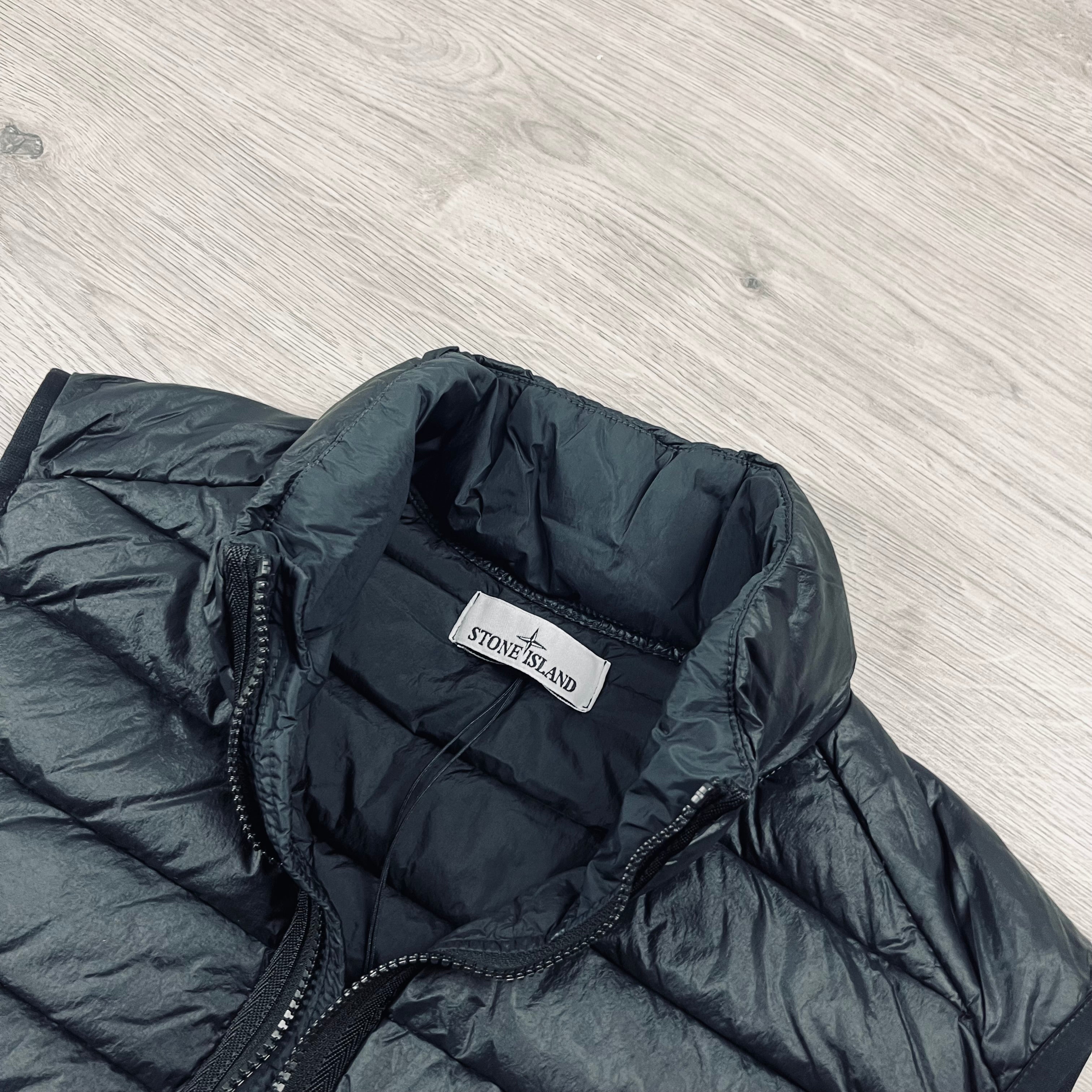 Stone Island Nylon Down Gilet in Black. On sale at Open Attire.