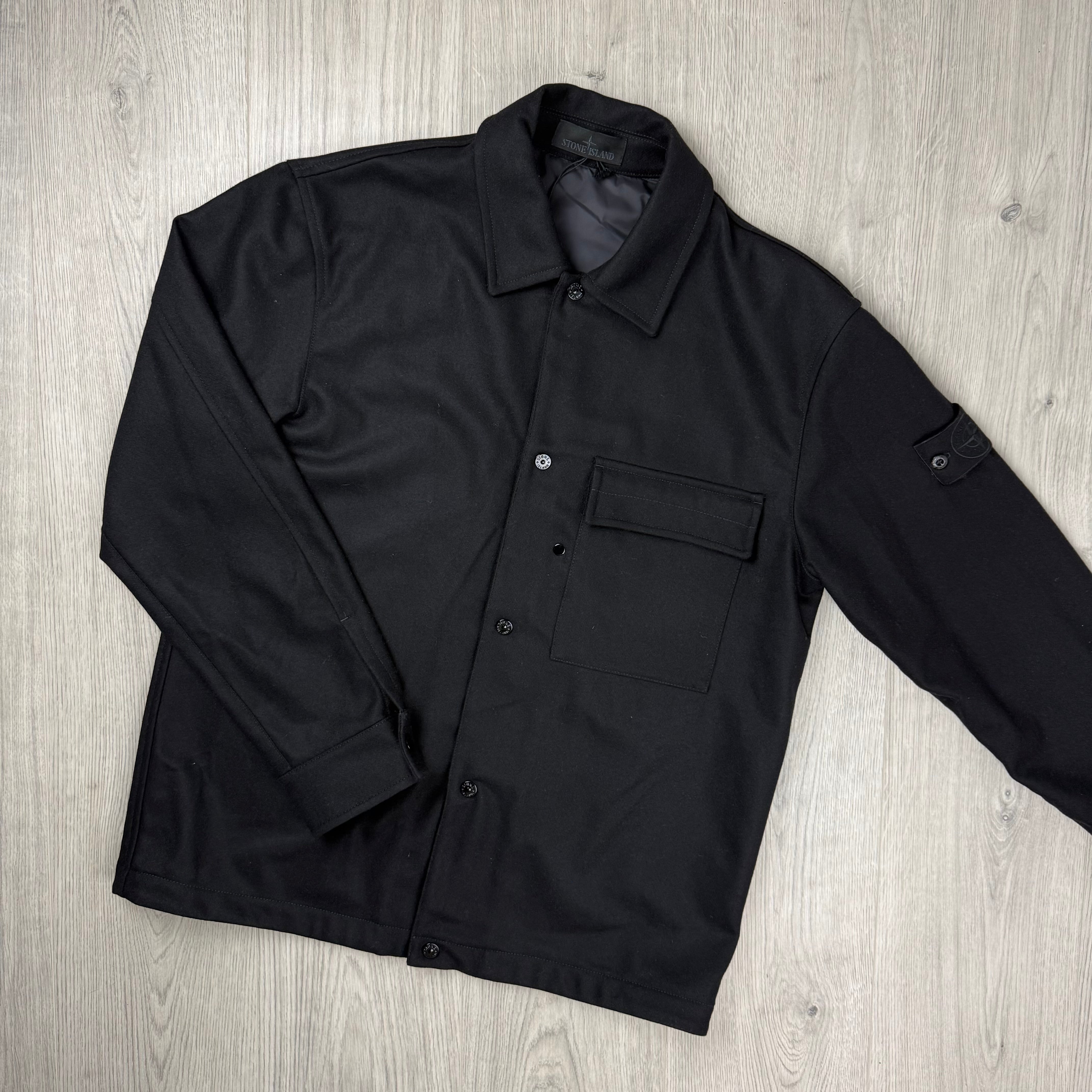 Stone Island Ghost Wool Overshirt - Black