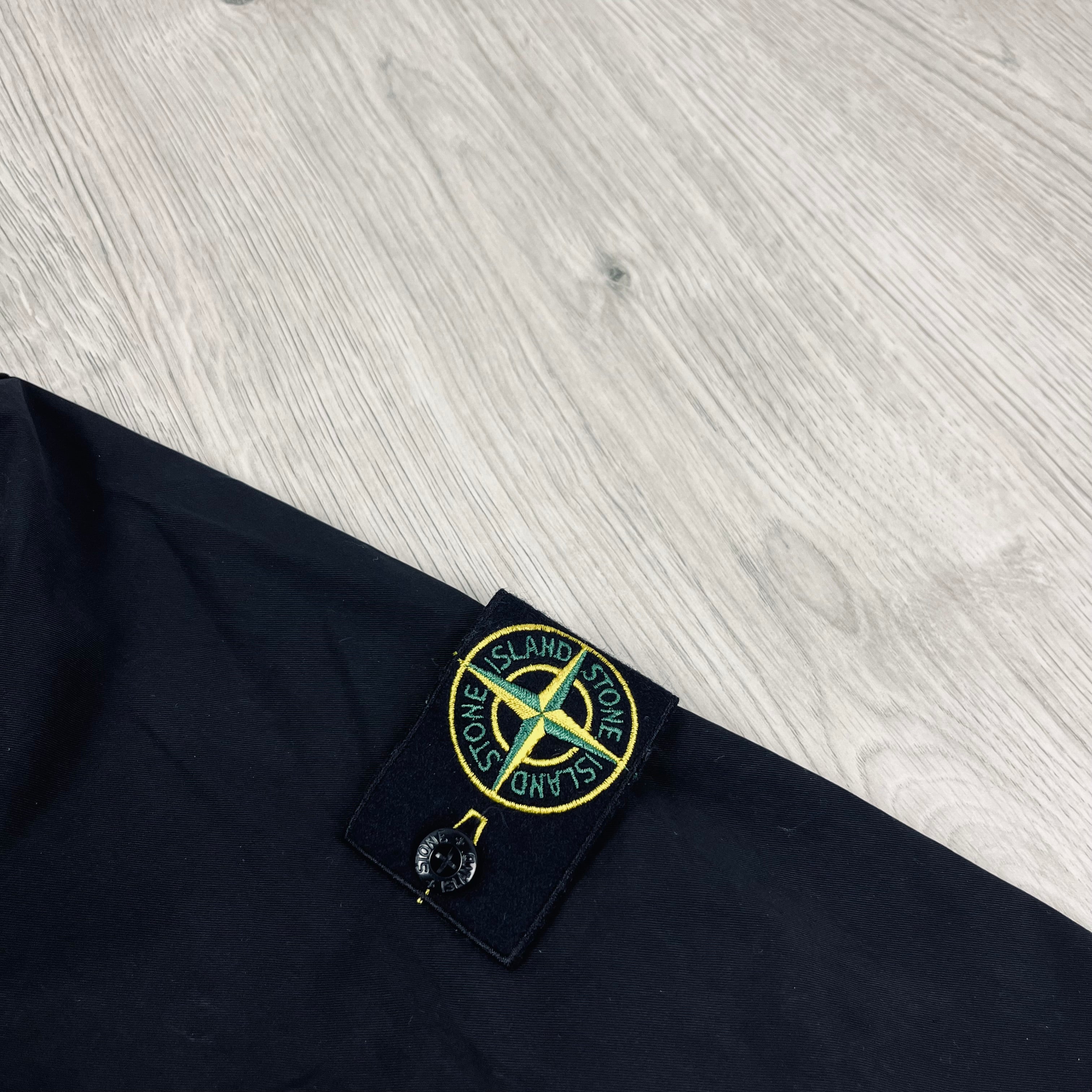 Stone Island Supima Cotton Hooded Overshirt in Black. On sale at Open Attire.