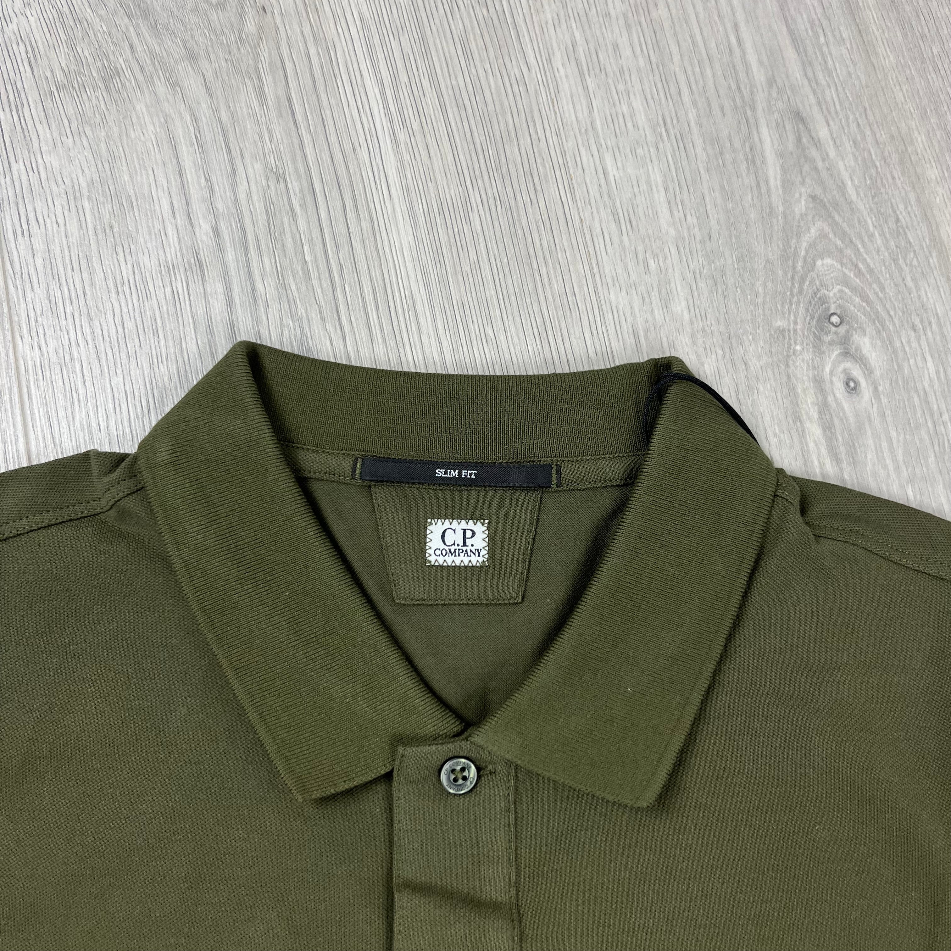 CP Company Piquet Polo Shirt - Ivy Green