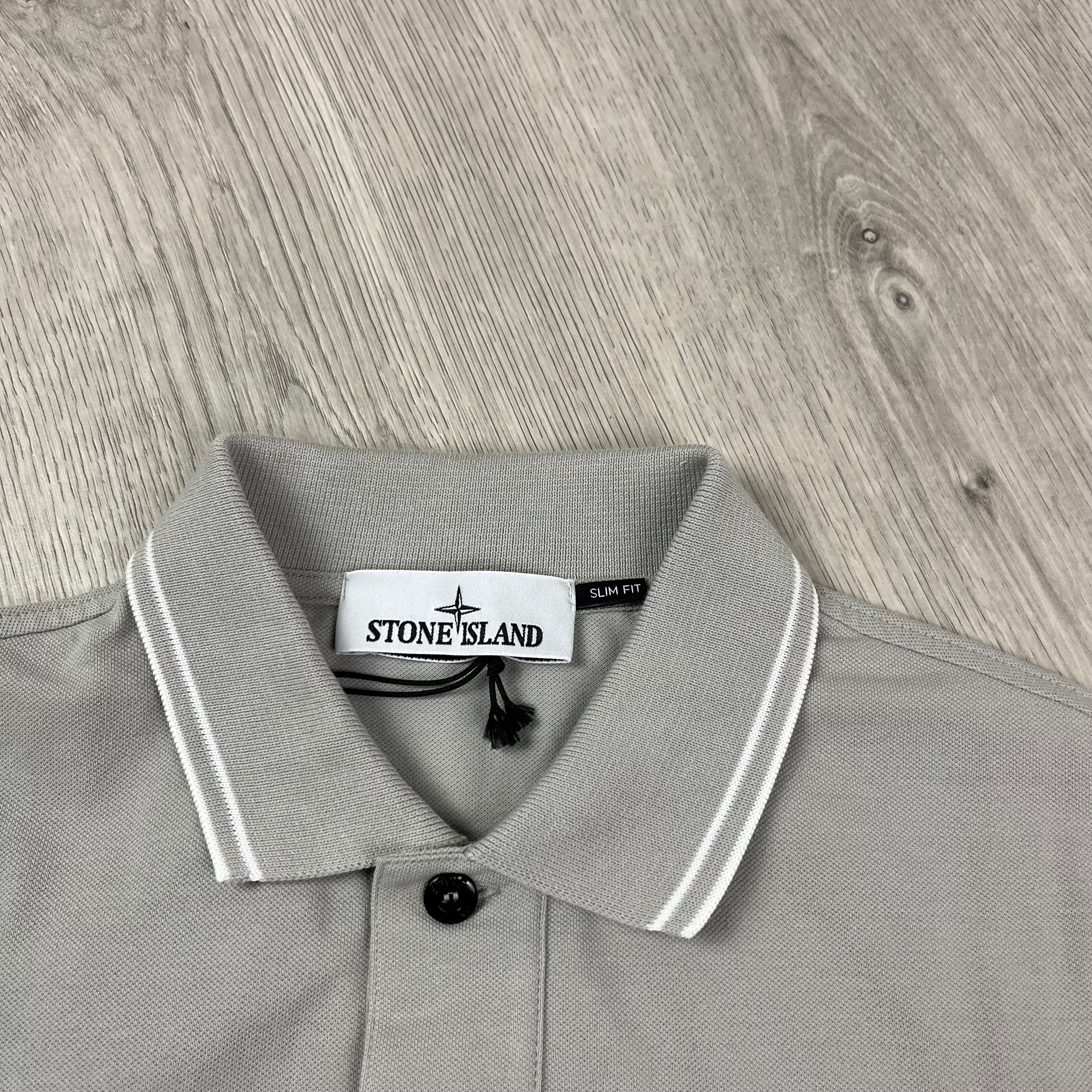 Stone Island Slim Fit Polo Shirt in Grey. On sale at Open Attire.