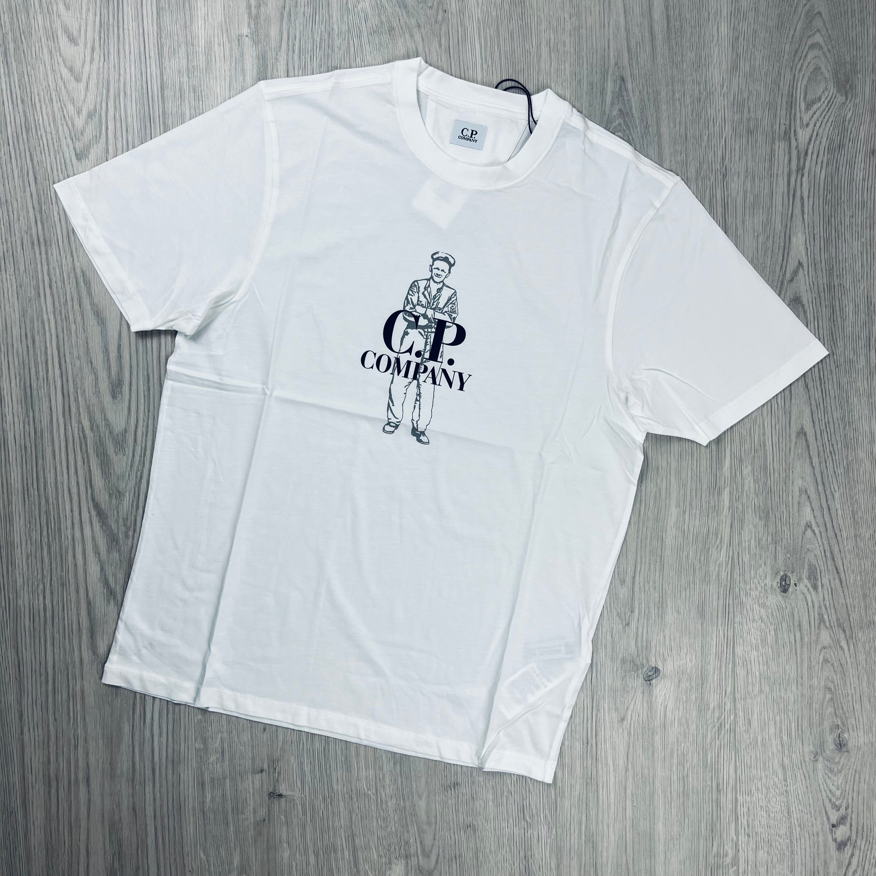 Gauze White T-Shirt from CP Company Set. On sale at Open Attire.