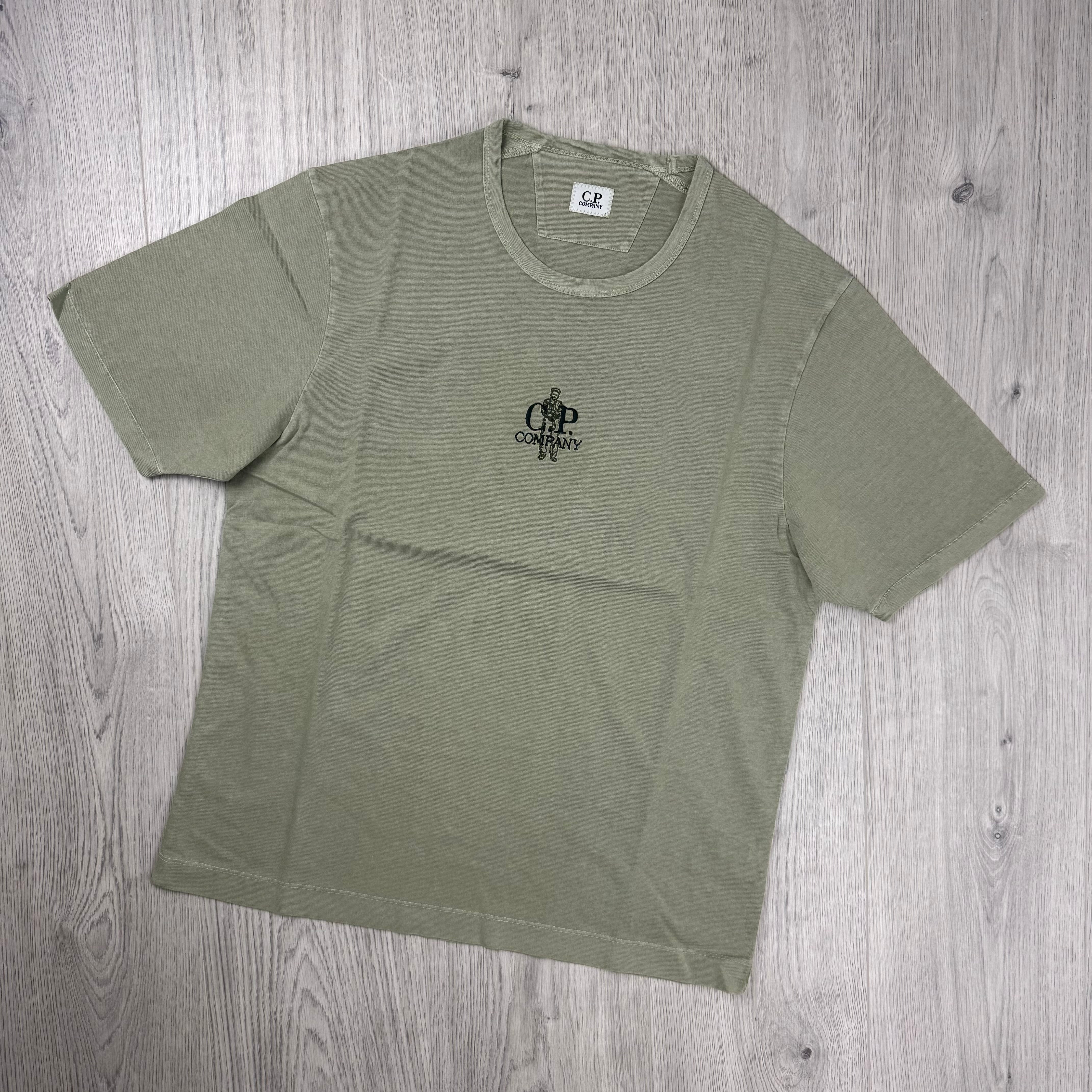 CP Company Embroidered Sailor T-Shirt - Moss Gray