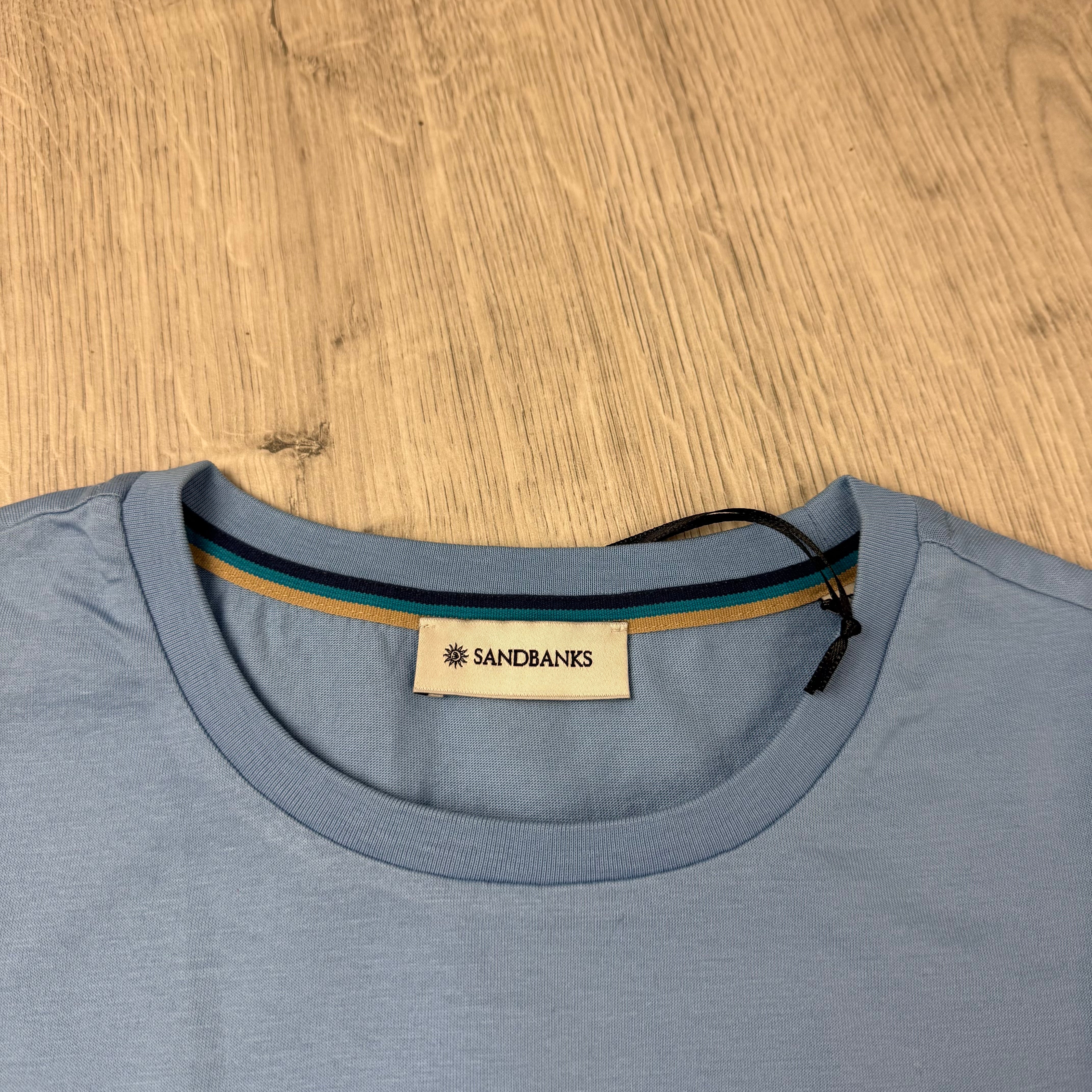 Sandbanks Badge Logo T-Shirt - Dusty Blue