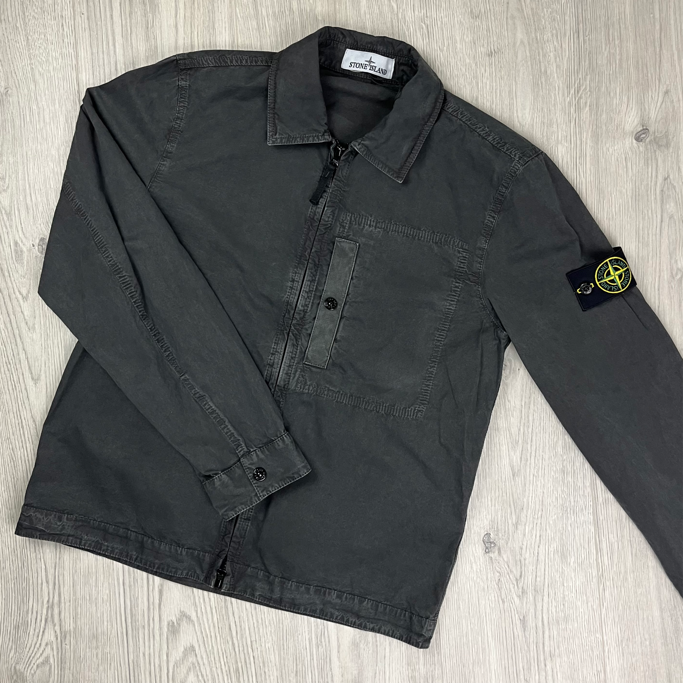 Stone Island Zip Overshirt - Charcoal