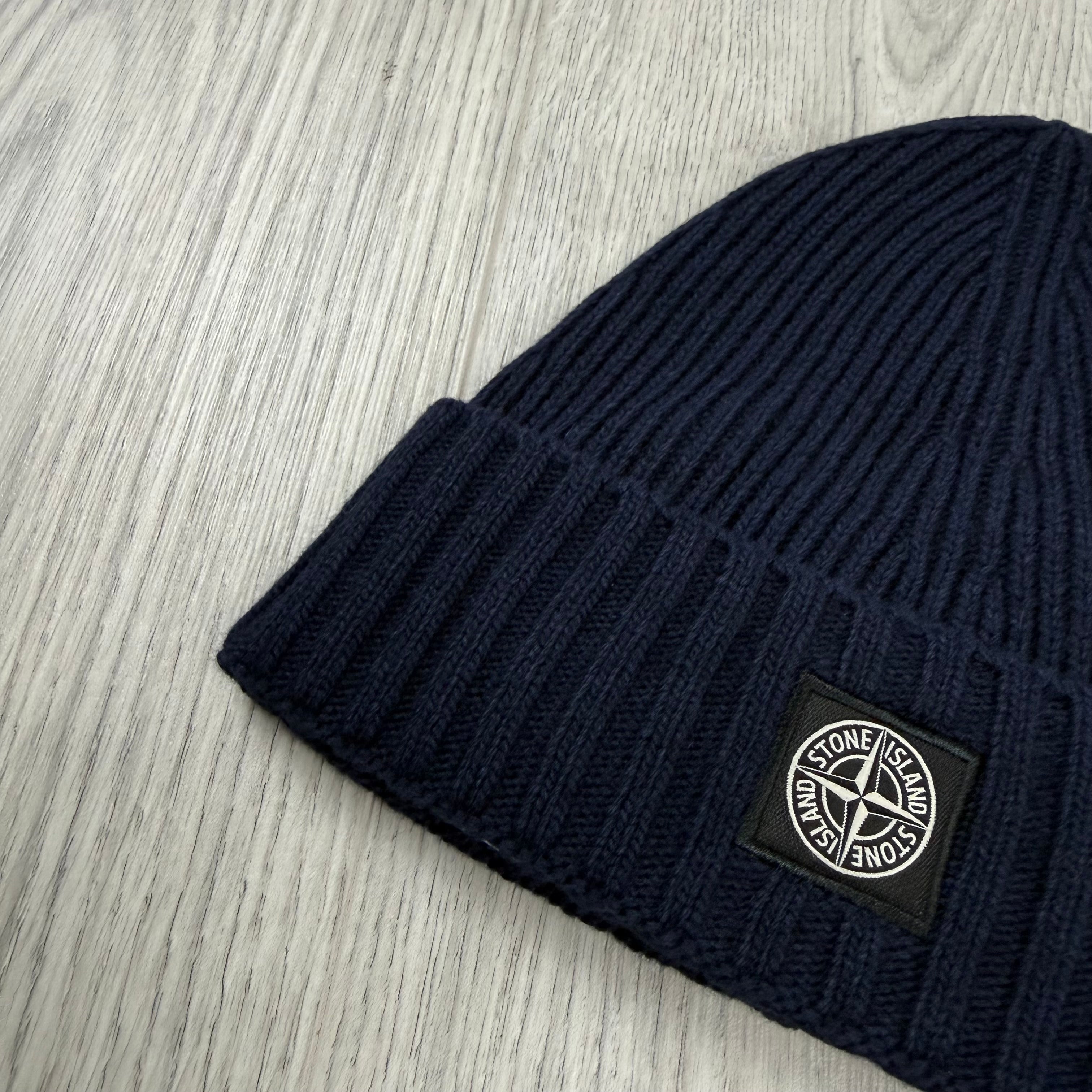 Stone Island Junior Knit Beanie - Navy
