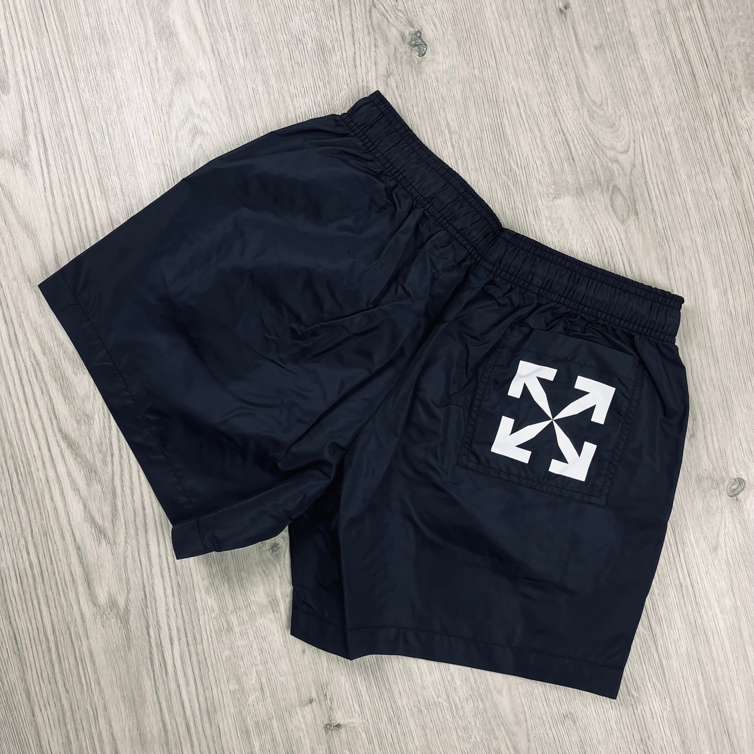 Off-White Swim Shorts in Black. On sale at Open Attire.