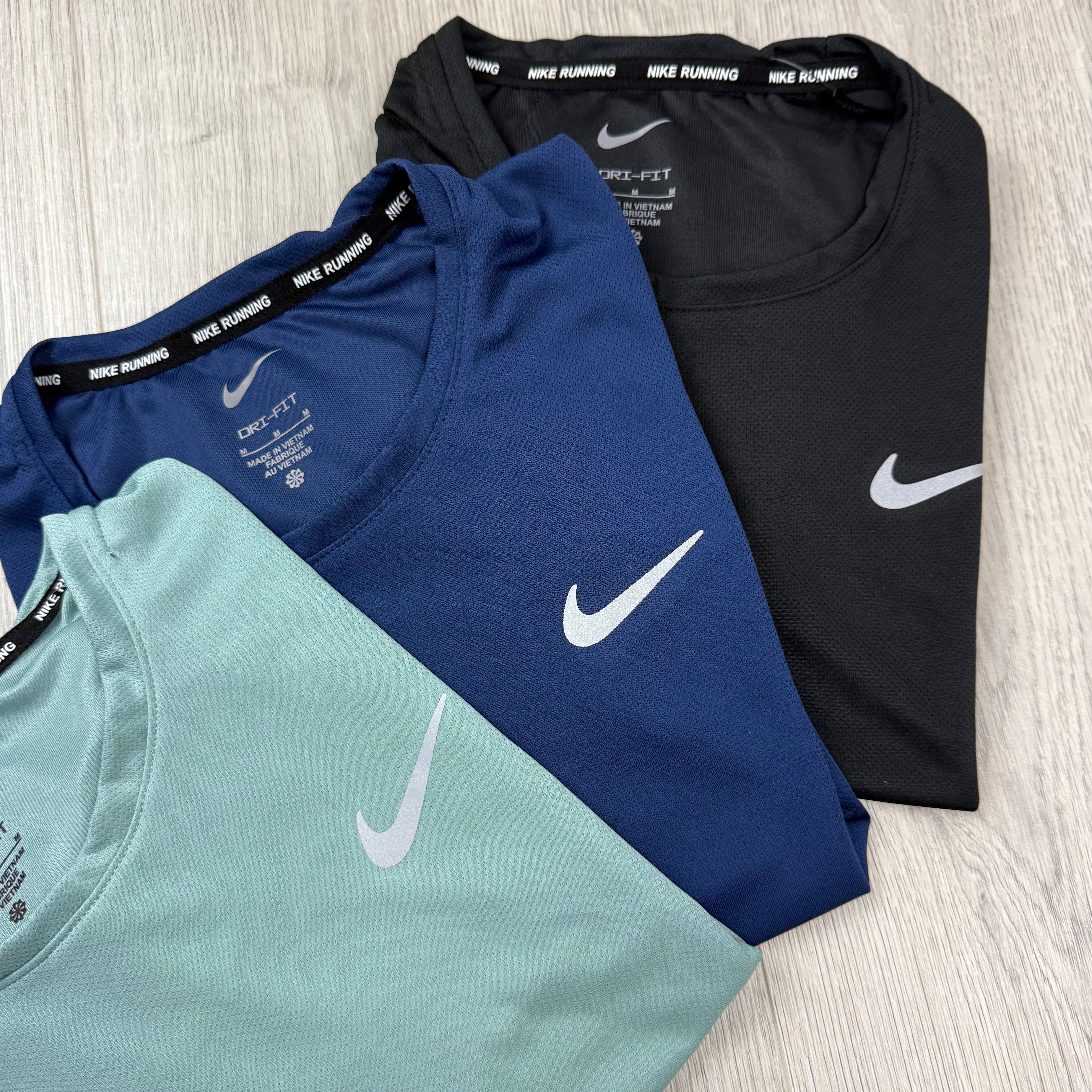 Nike 'Miler' T-Shirt Set - Black, Navy & Cannon