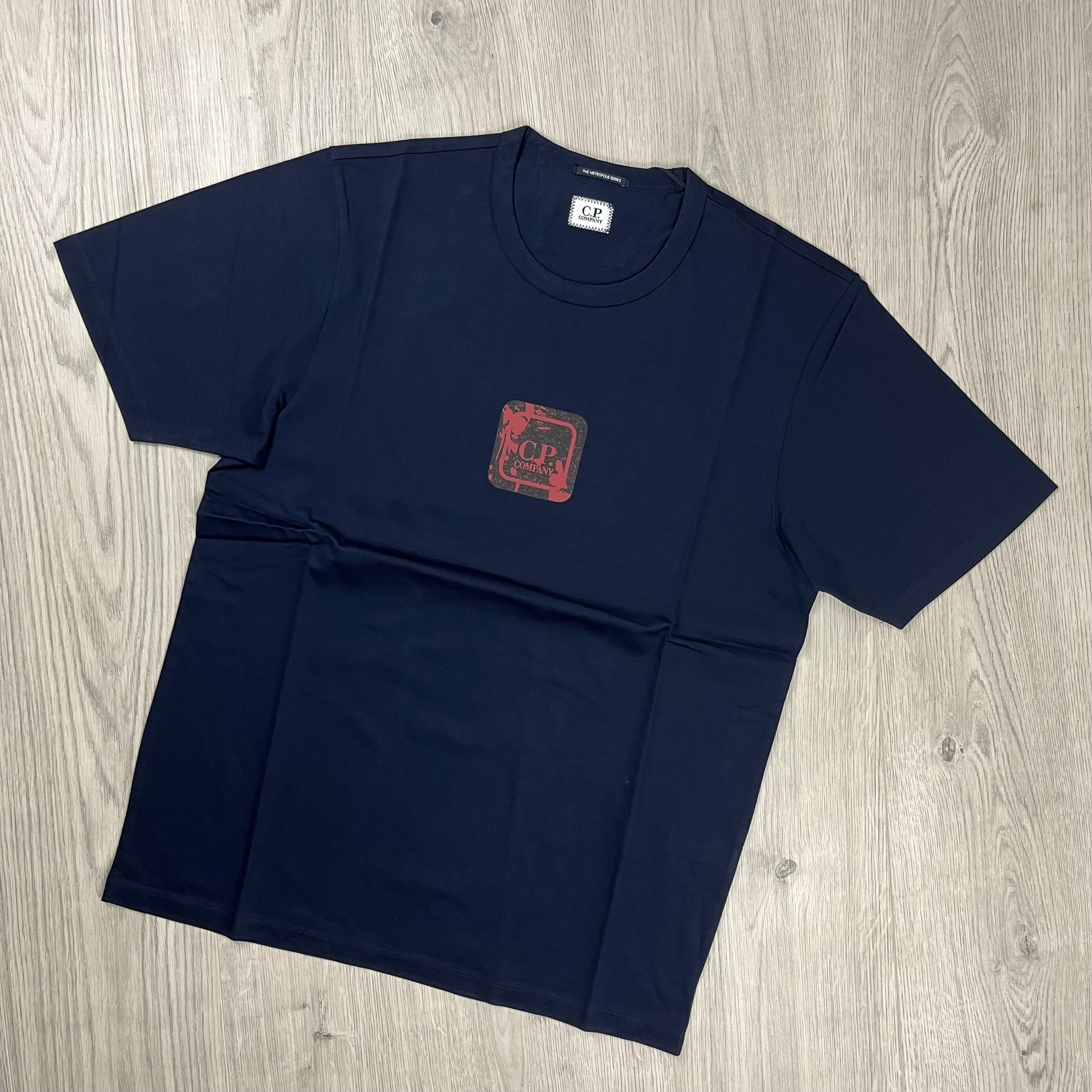 CP Company Metropolis T-shirt in Sky Captain Blue. On sale at Open Attire.