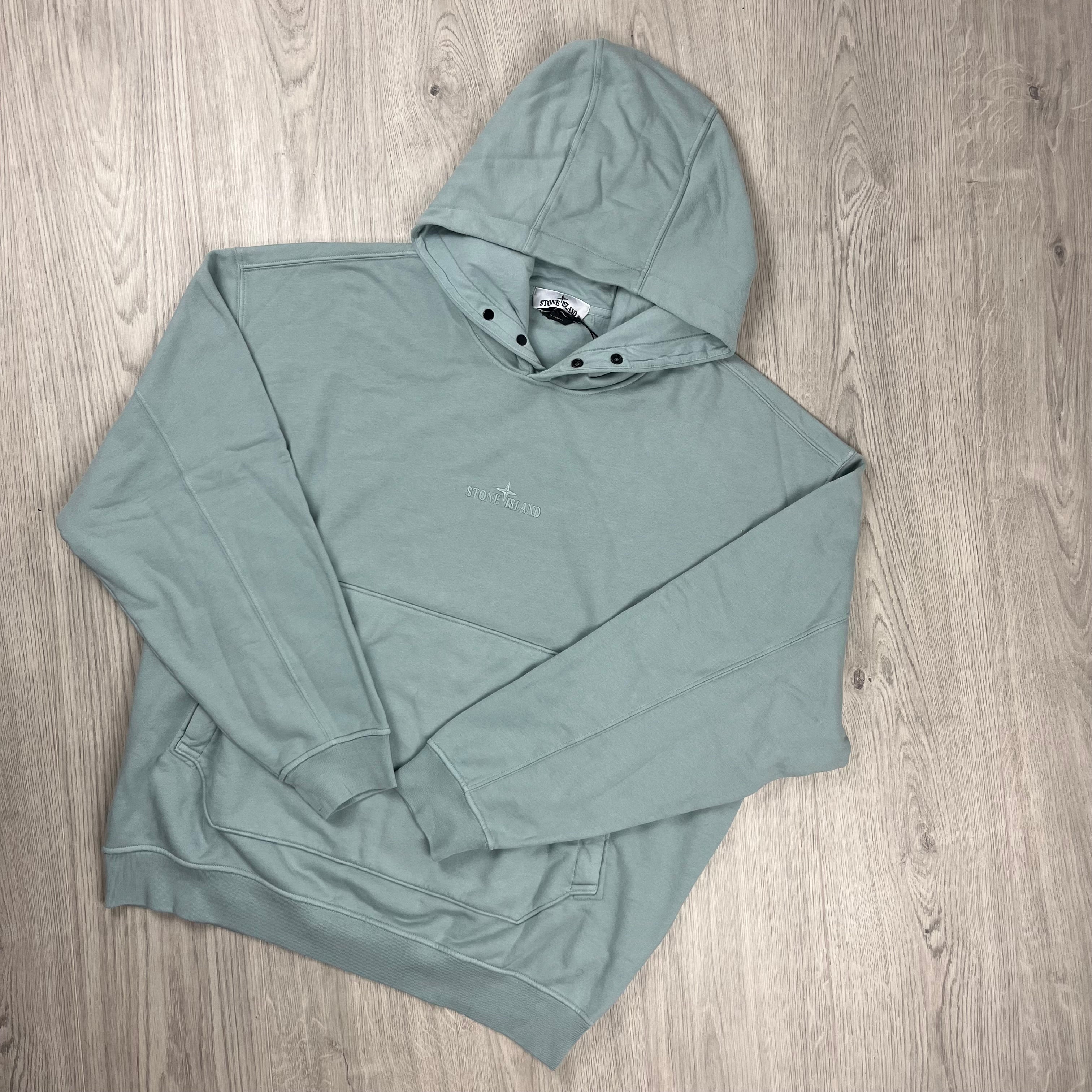 Stone Island Embroidered Hoodie - Sky Blue