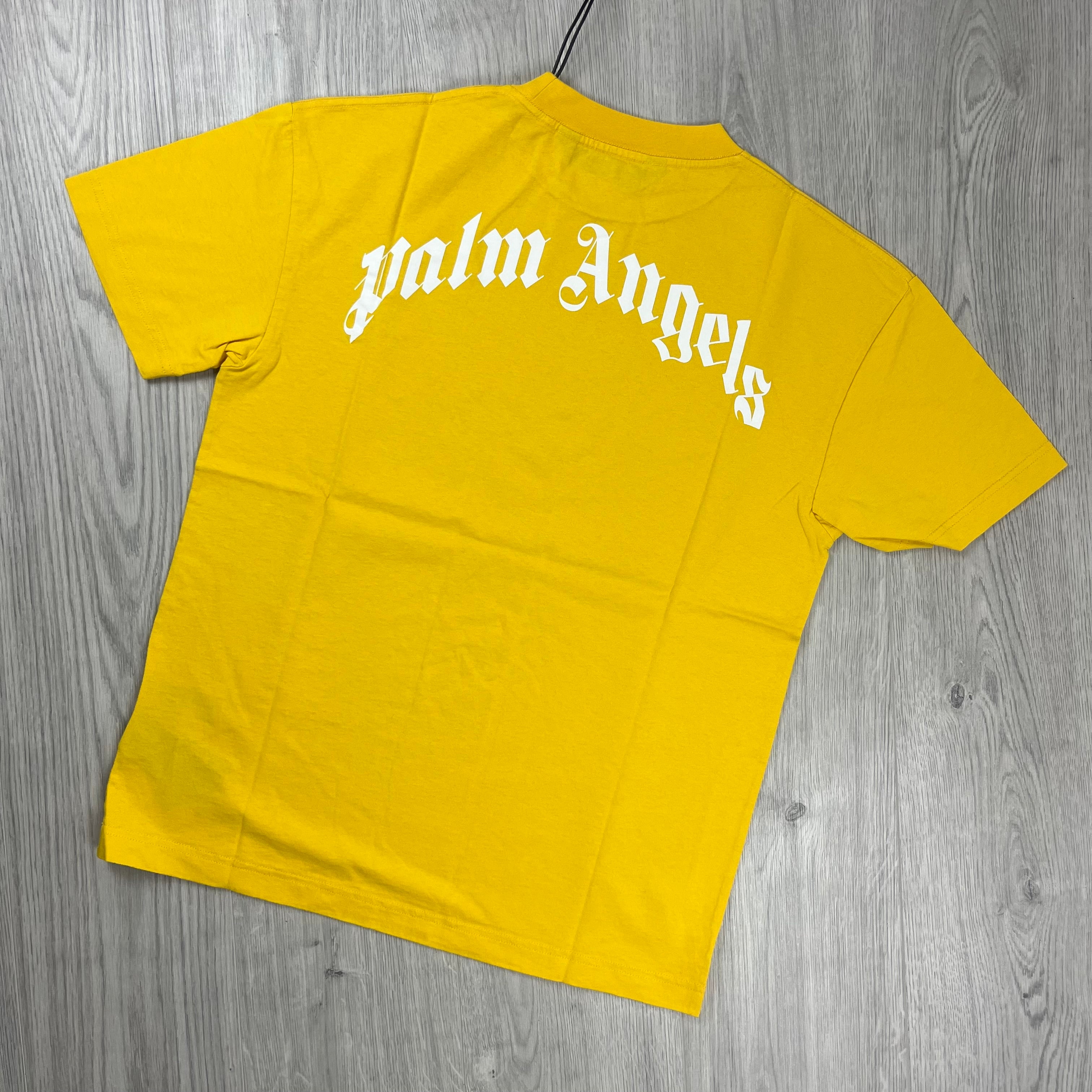 Palm Angels Shark T-shirt in Yellow. On sale at Open Attire.