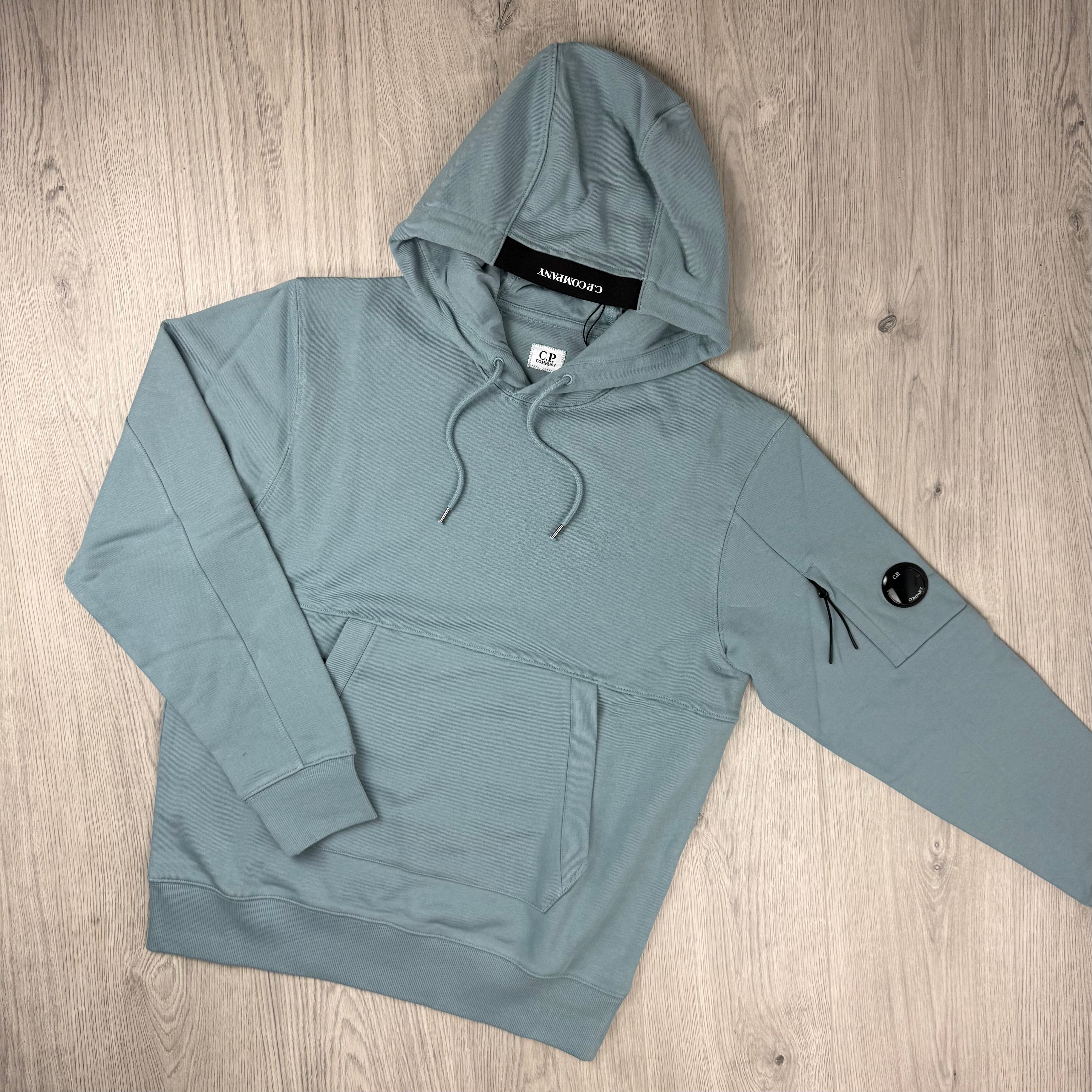CP Company Raised Fleece Hoodie - Silver Blue