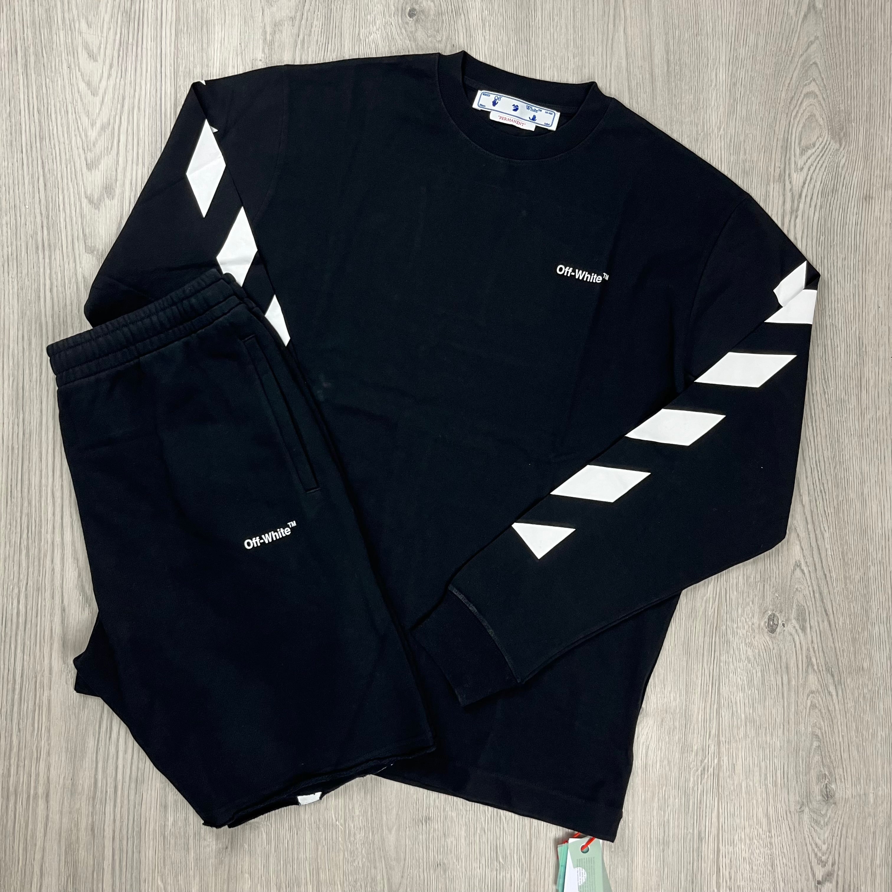 Off-White Striped Tracksuit in Black. On sale at Open Attire.