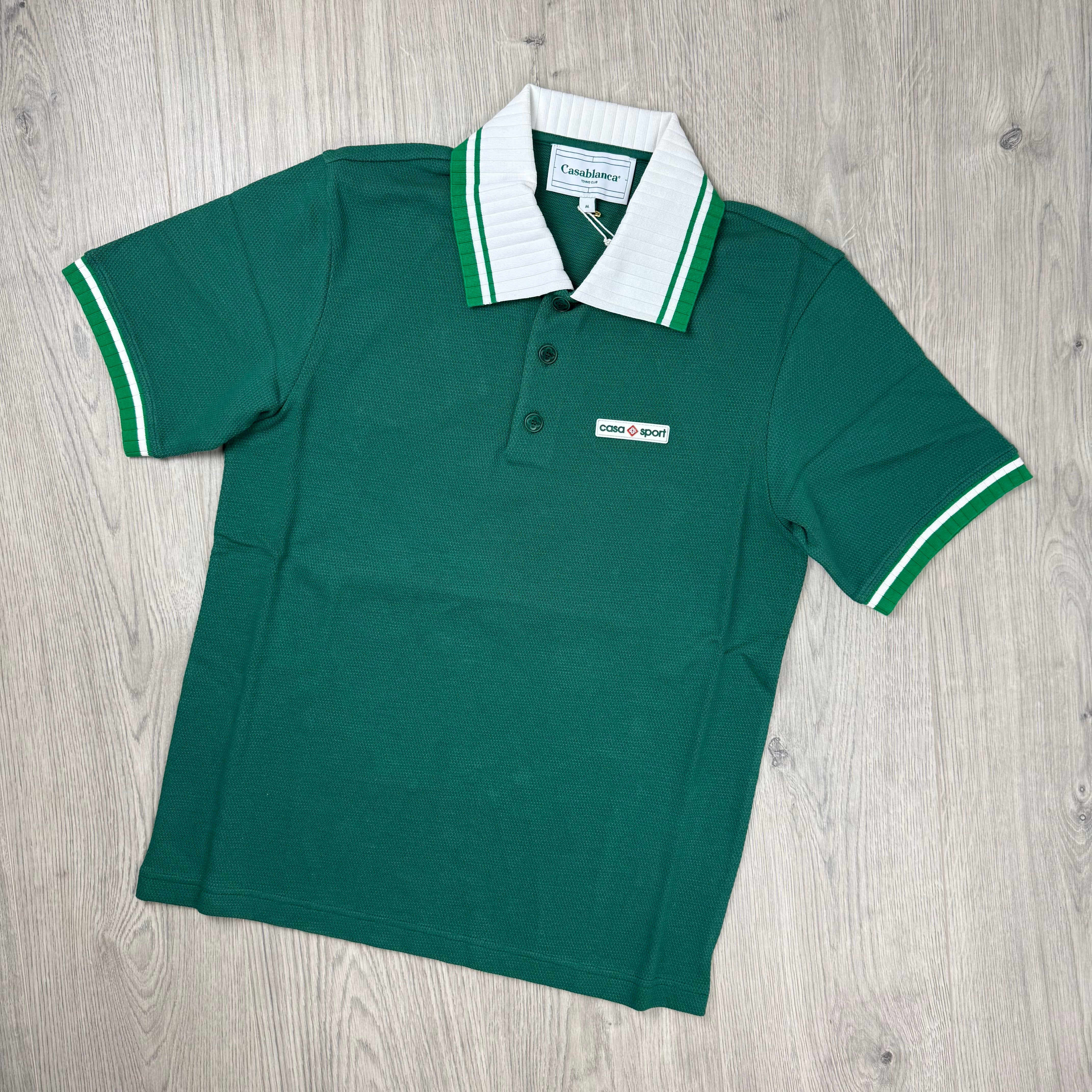 Casablanca Textured Polo Shirt - Evergreen