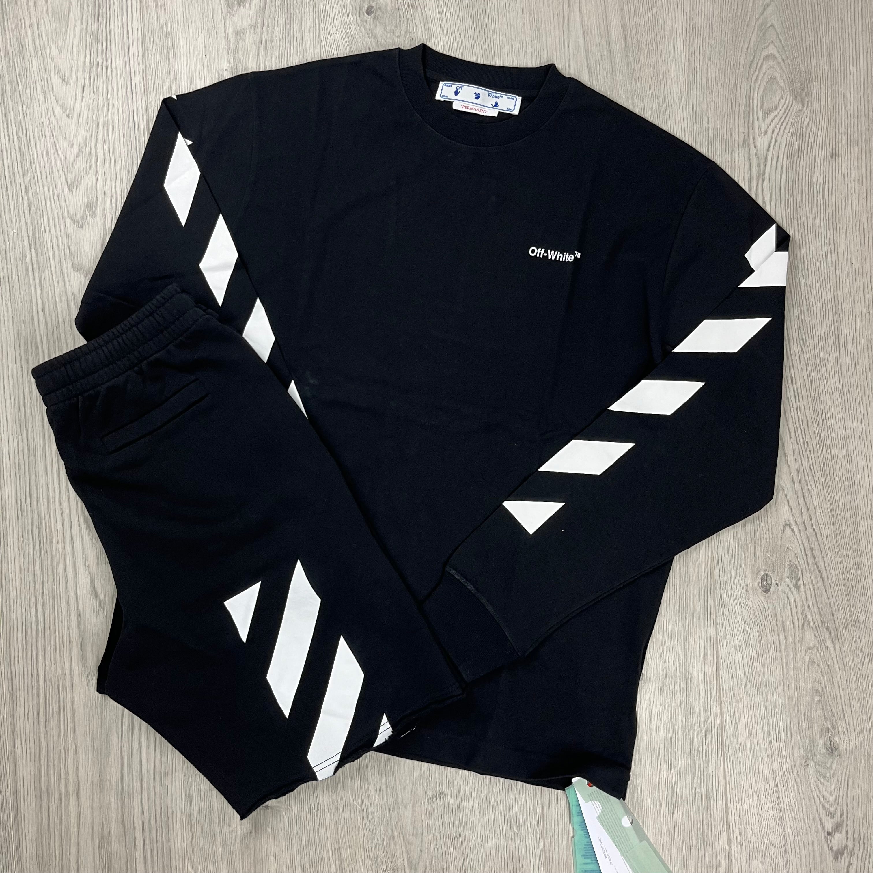 Off-White Striped Tracksuit in Black. On sale at Open Attire.