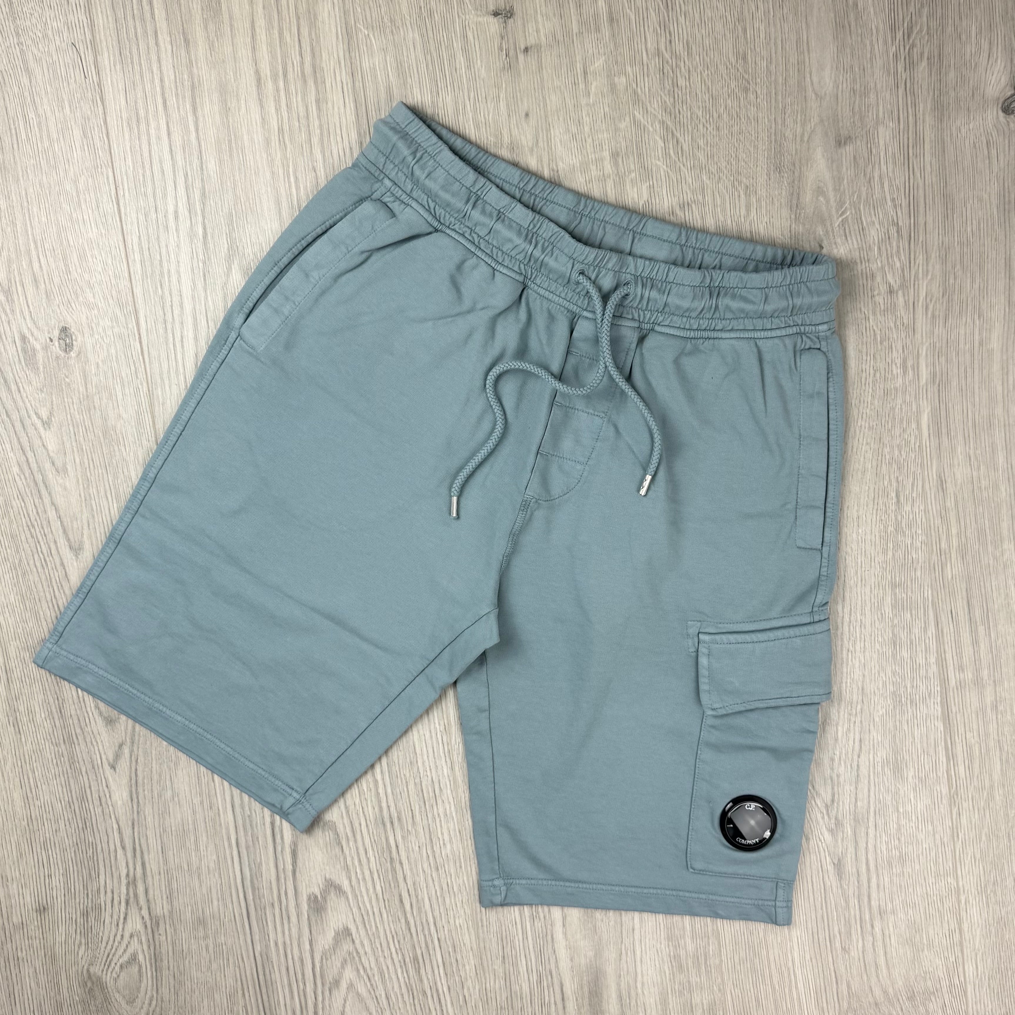 CP Company Jersey Shorts - Silver Blue