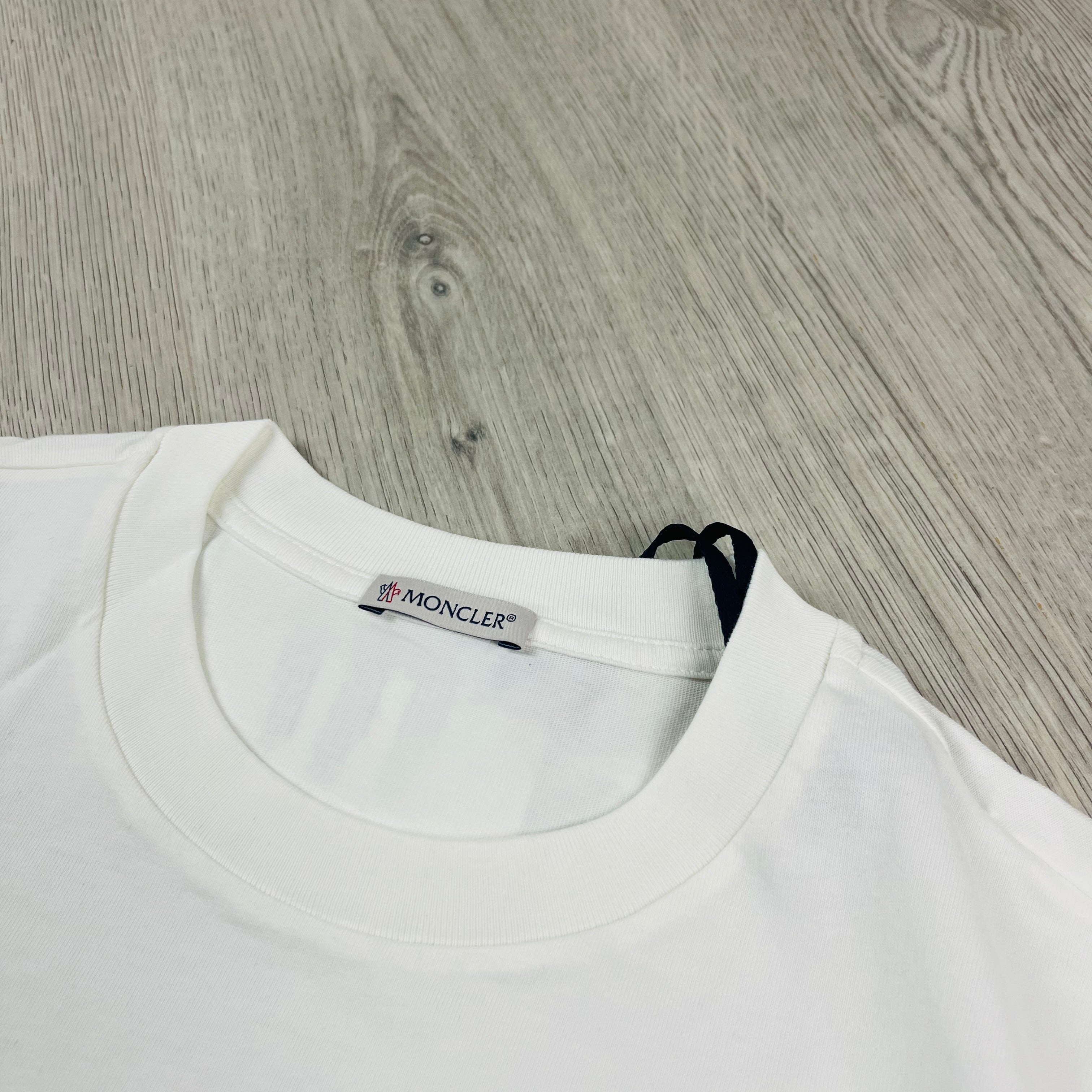 Moncler Archive T-Shirt in White. On sale at Open Attire.