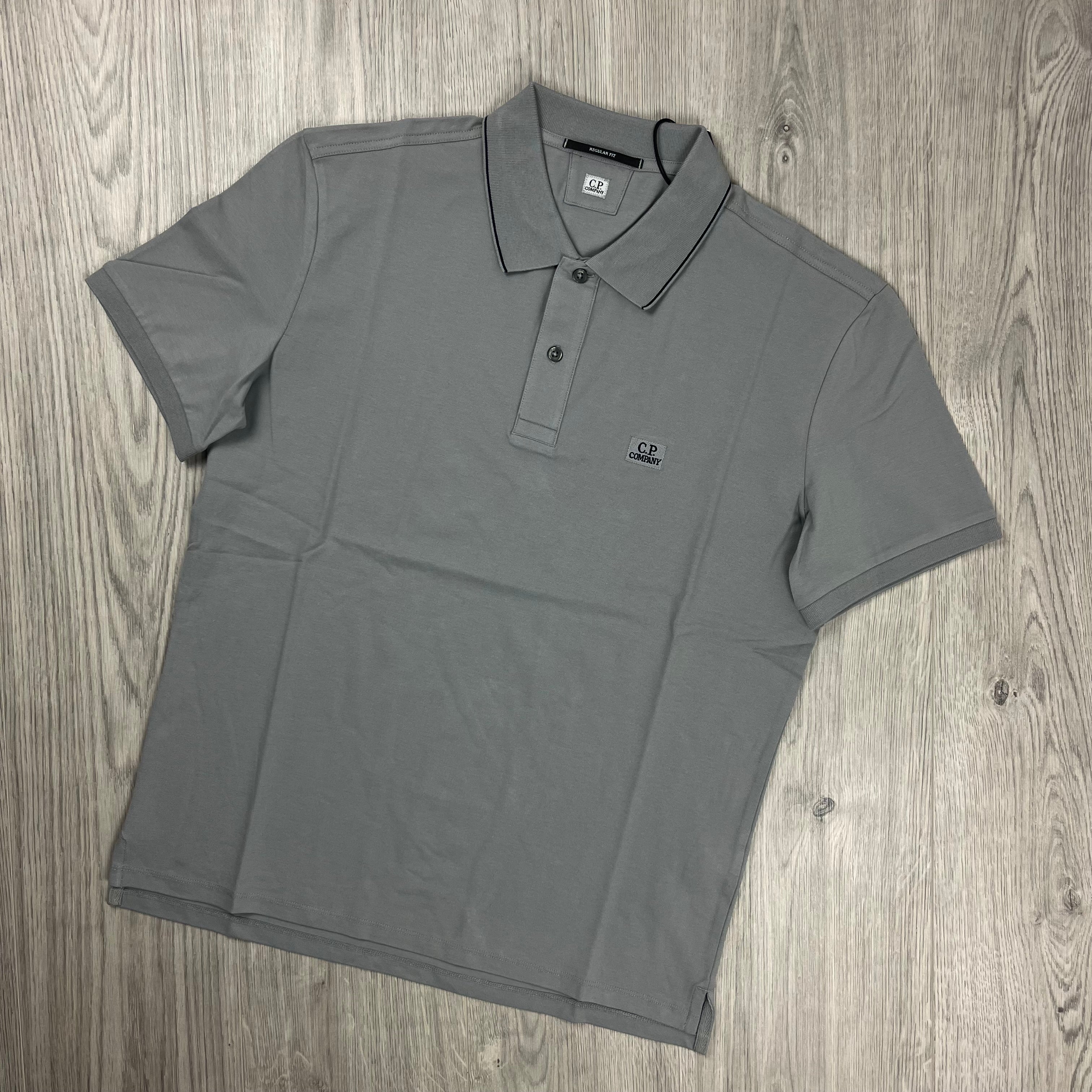 CP Company Piquet Polo Shirt - Drizzle