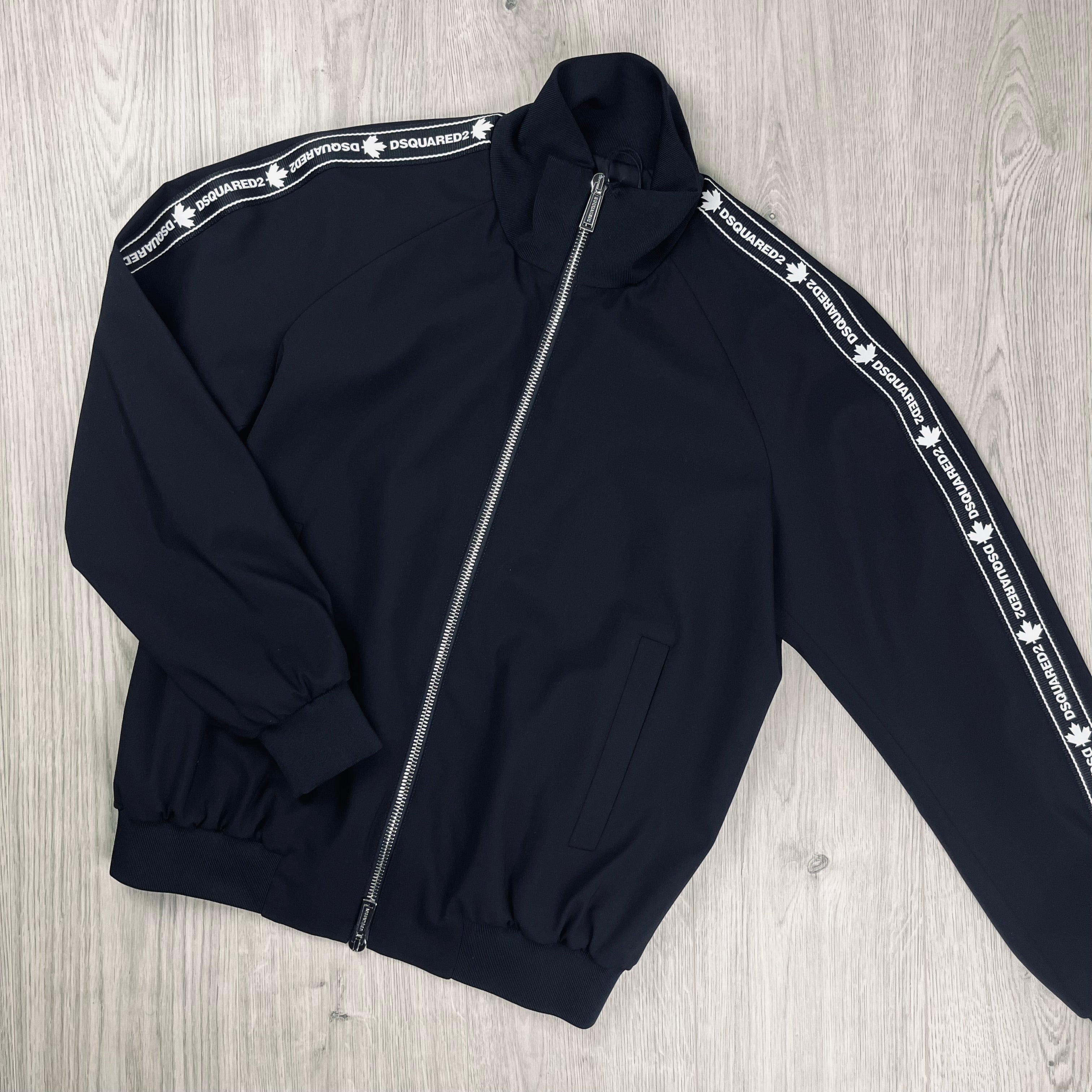 DSQUARED2 Track Jacket in Black. On sale at Open Attire. 