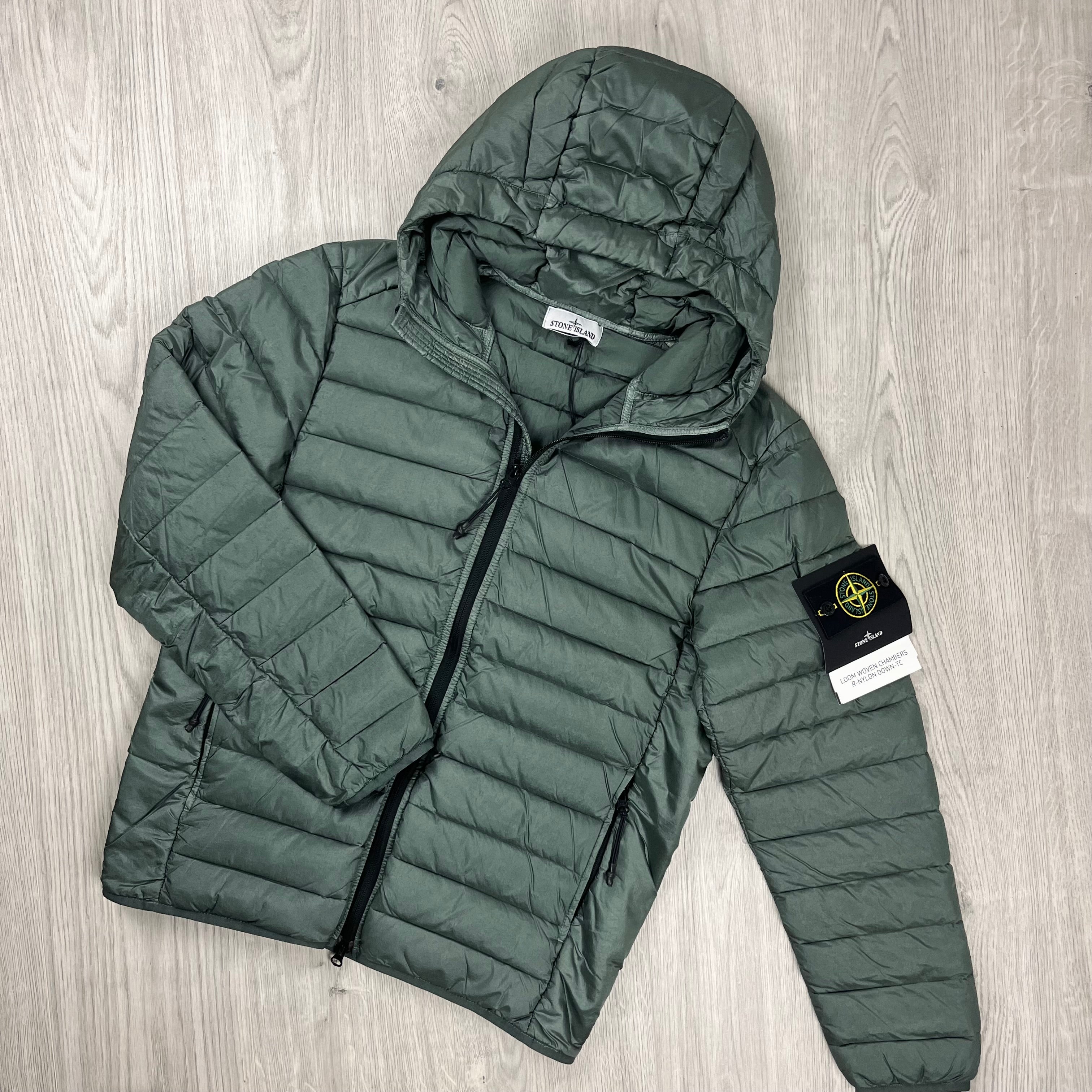 Stone Island Woven Down Jacket - Musk