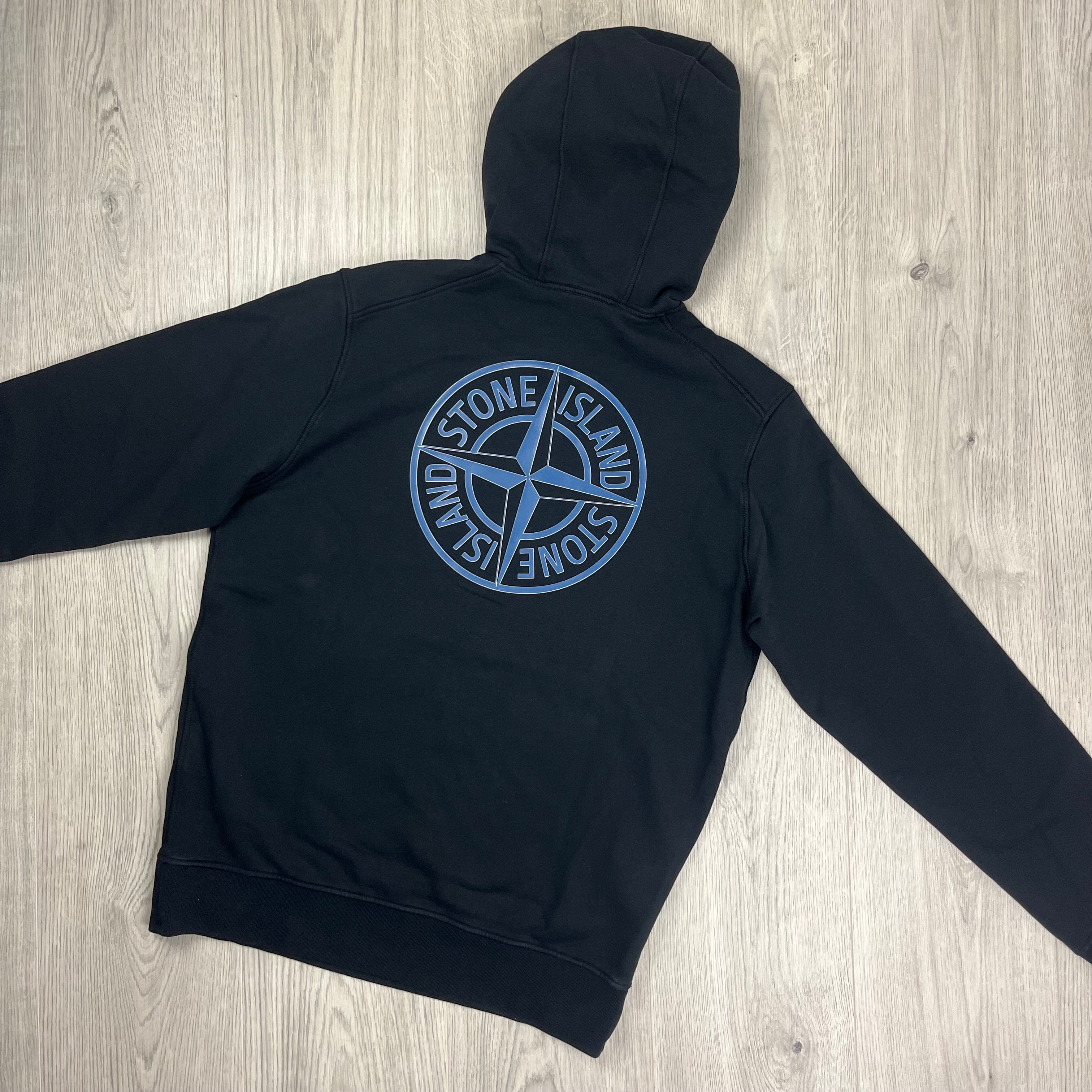 Stone Island 'Institutional Two' Hoodie in Black. On sale at Open Attire. 