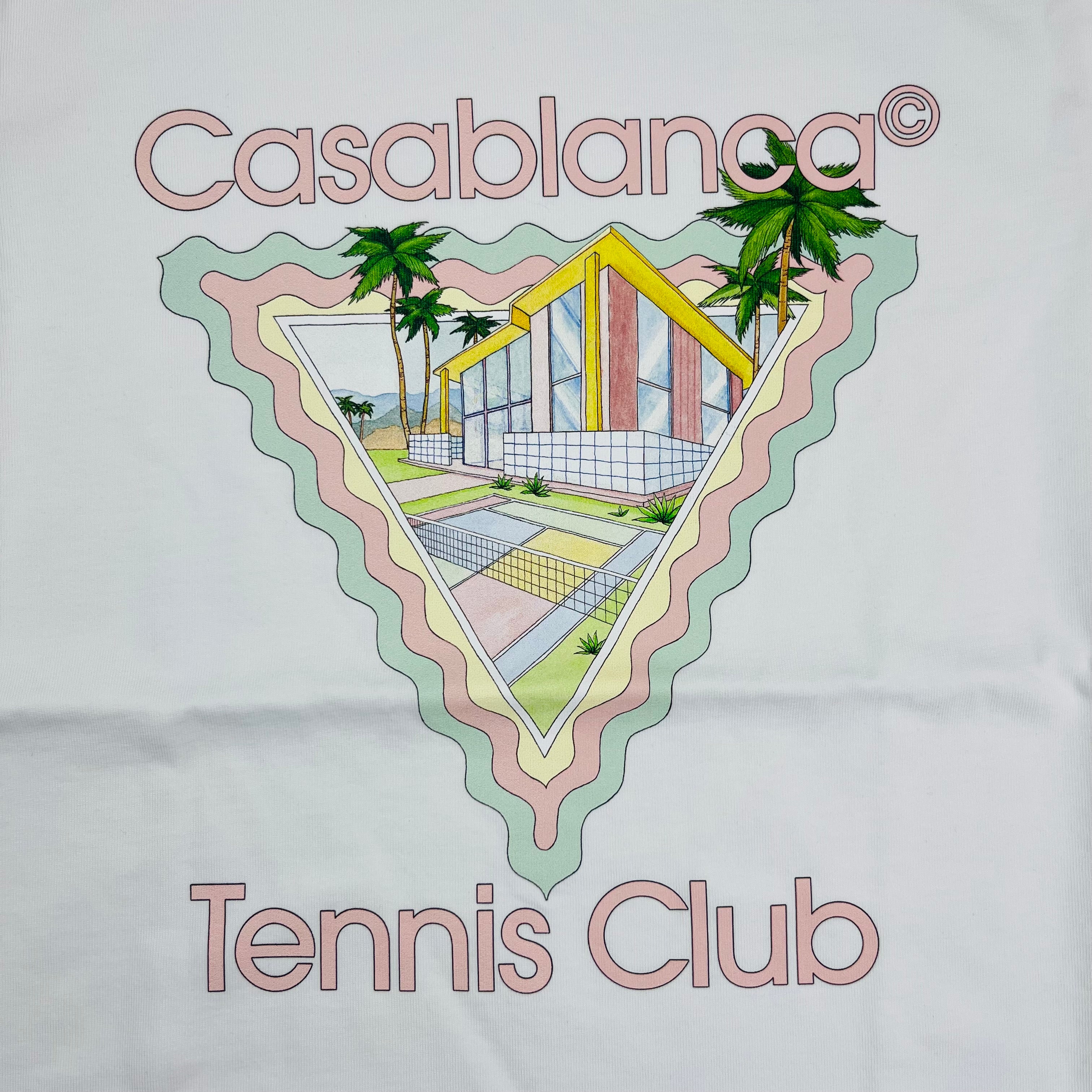 Casablanca 'Maison de Reve' Tennis Club T-shirt in White. On sale at Open Attire.