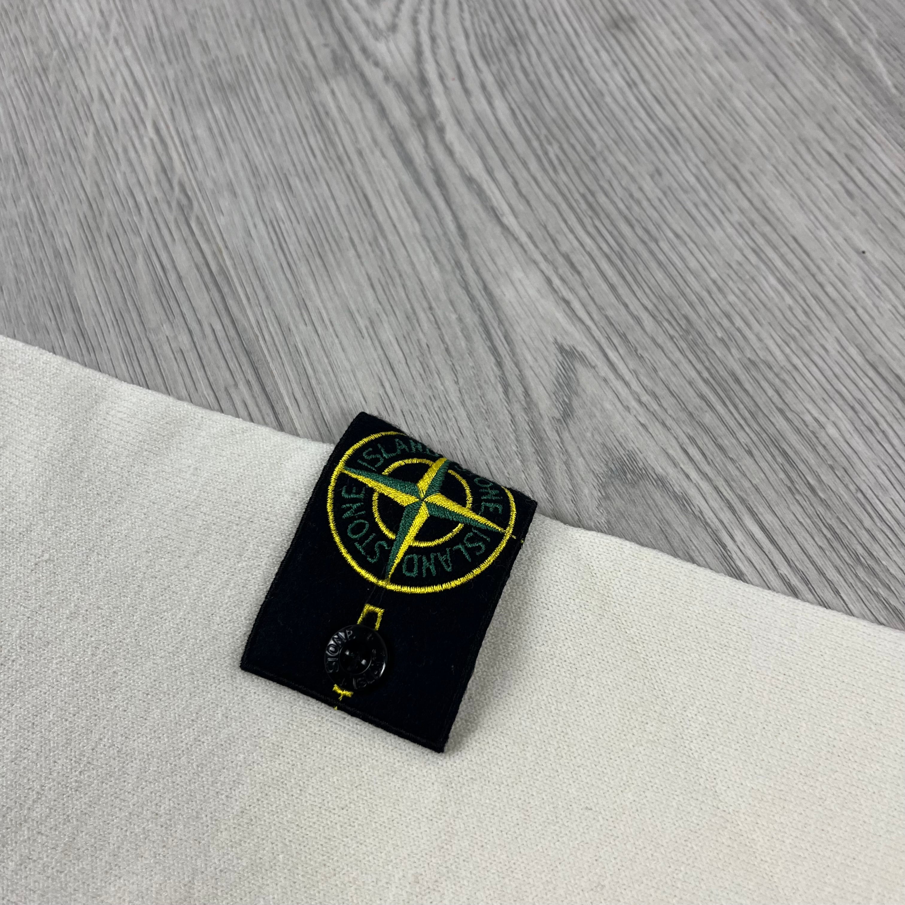 Stone Island Lambswool Sweatshirt in Plaster. On sale at Open Attire.