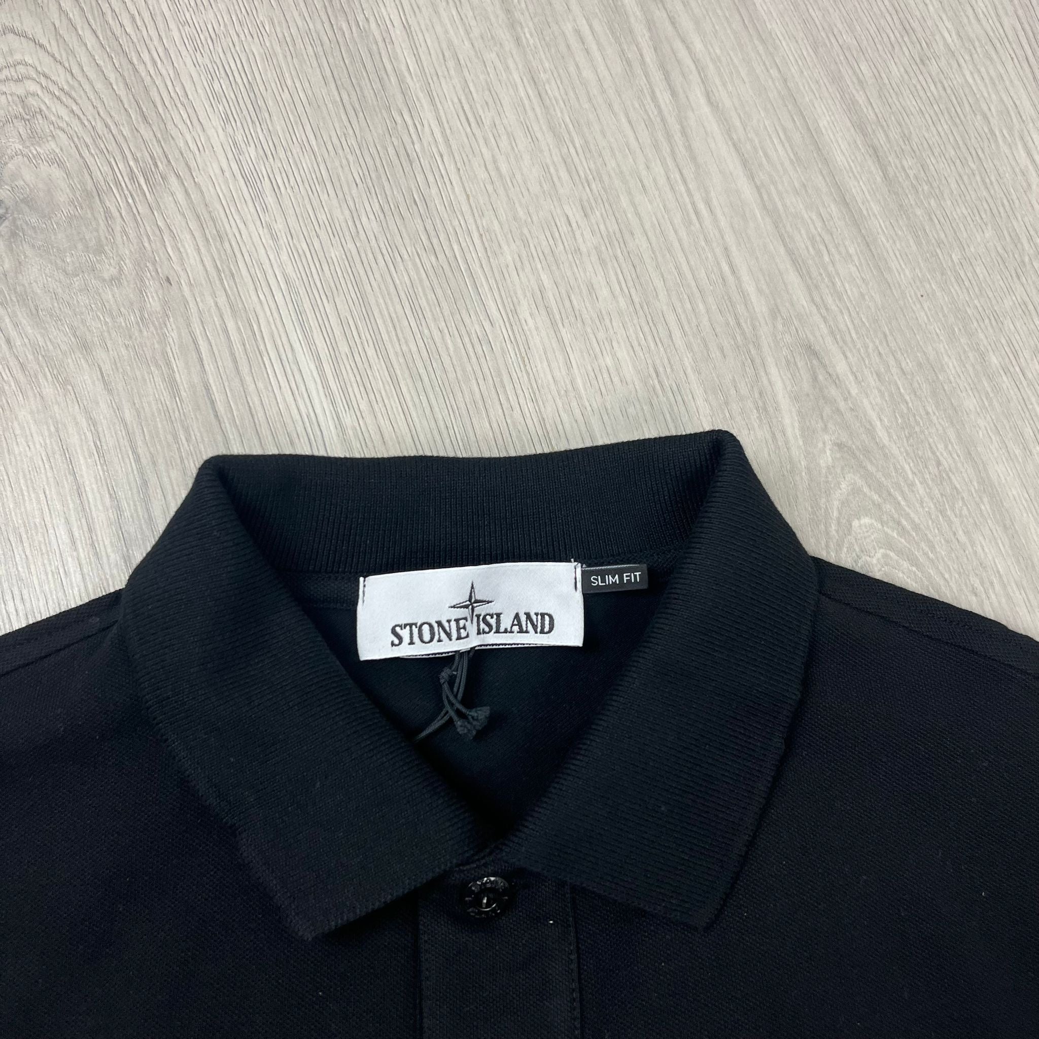 Stone Island Patch Polo Shirt - Black