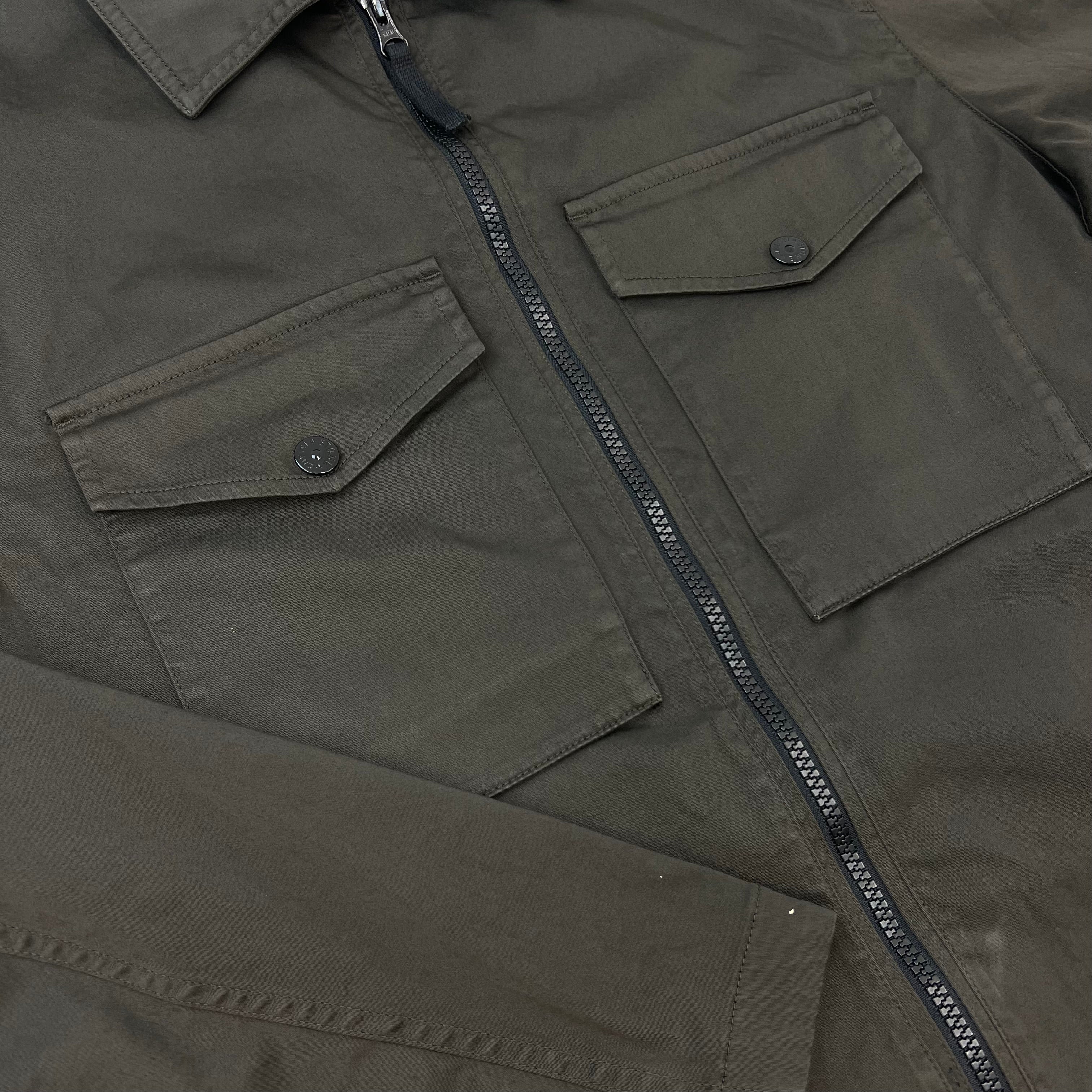 Stone Island Zip Overshirt - Coal Grey